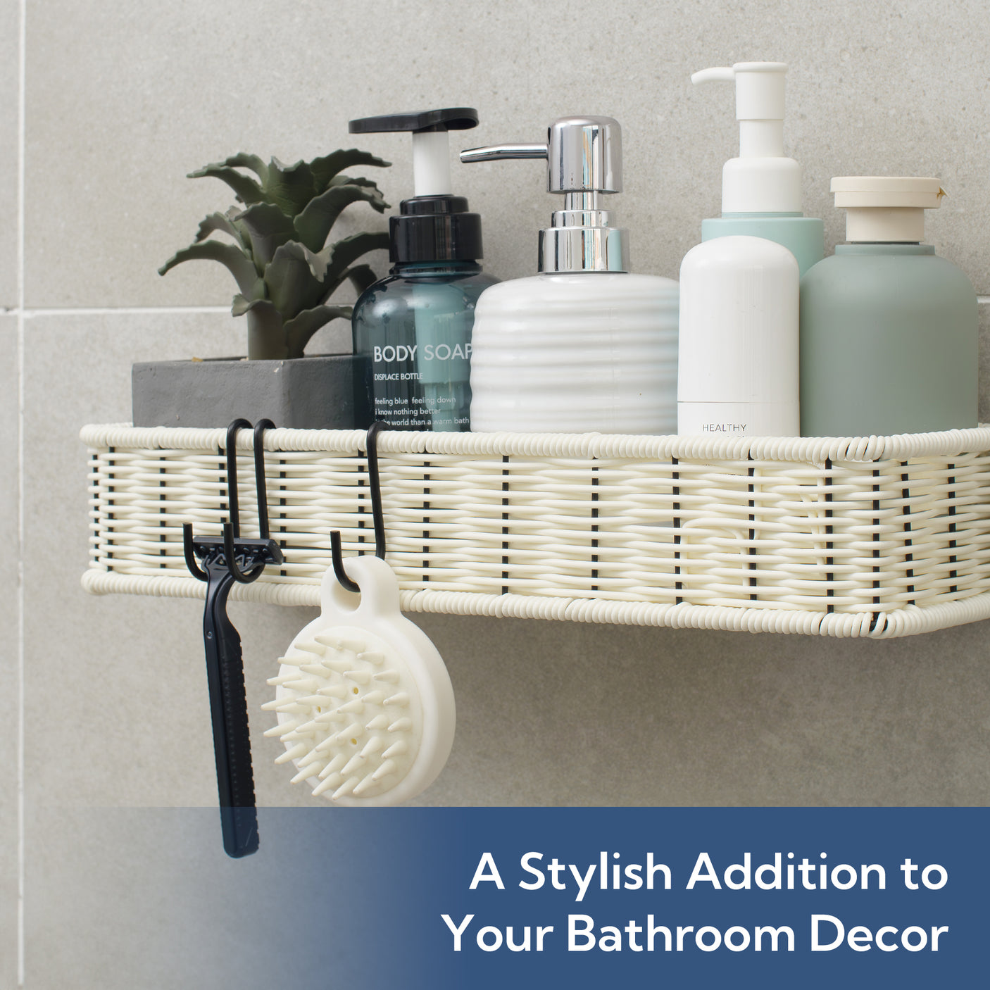 Hanging Woven Bathroom Shelves, 2 in 1 Pack