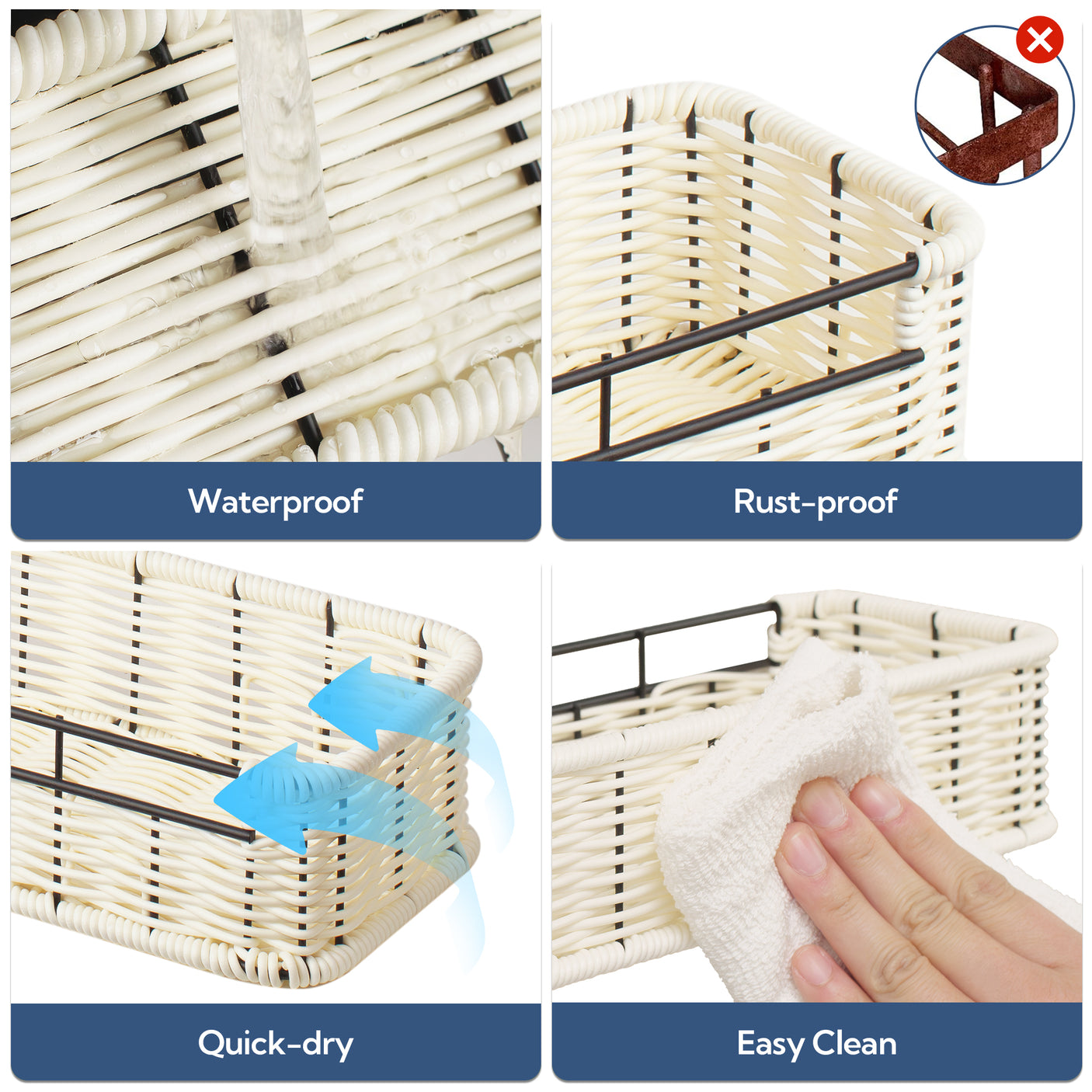 Hanging Woven Bathroom Shelves, 2 in 1 Pack