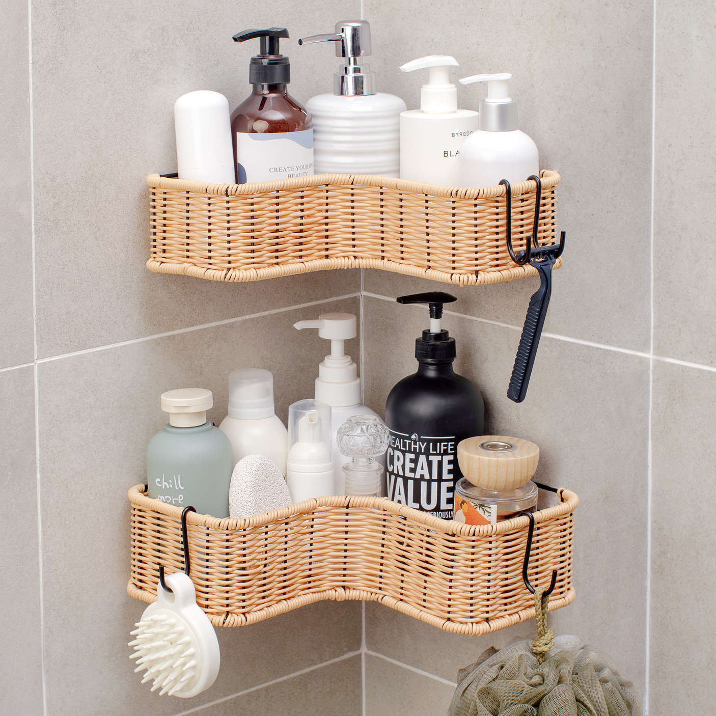 Corner Shower Caddy, 2 in 1 Pack