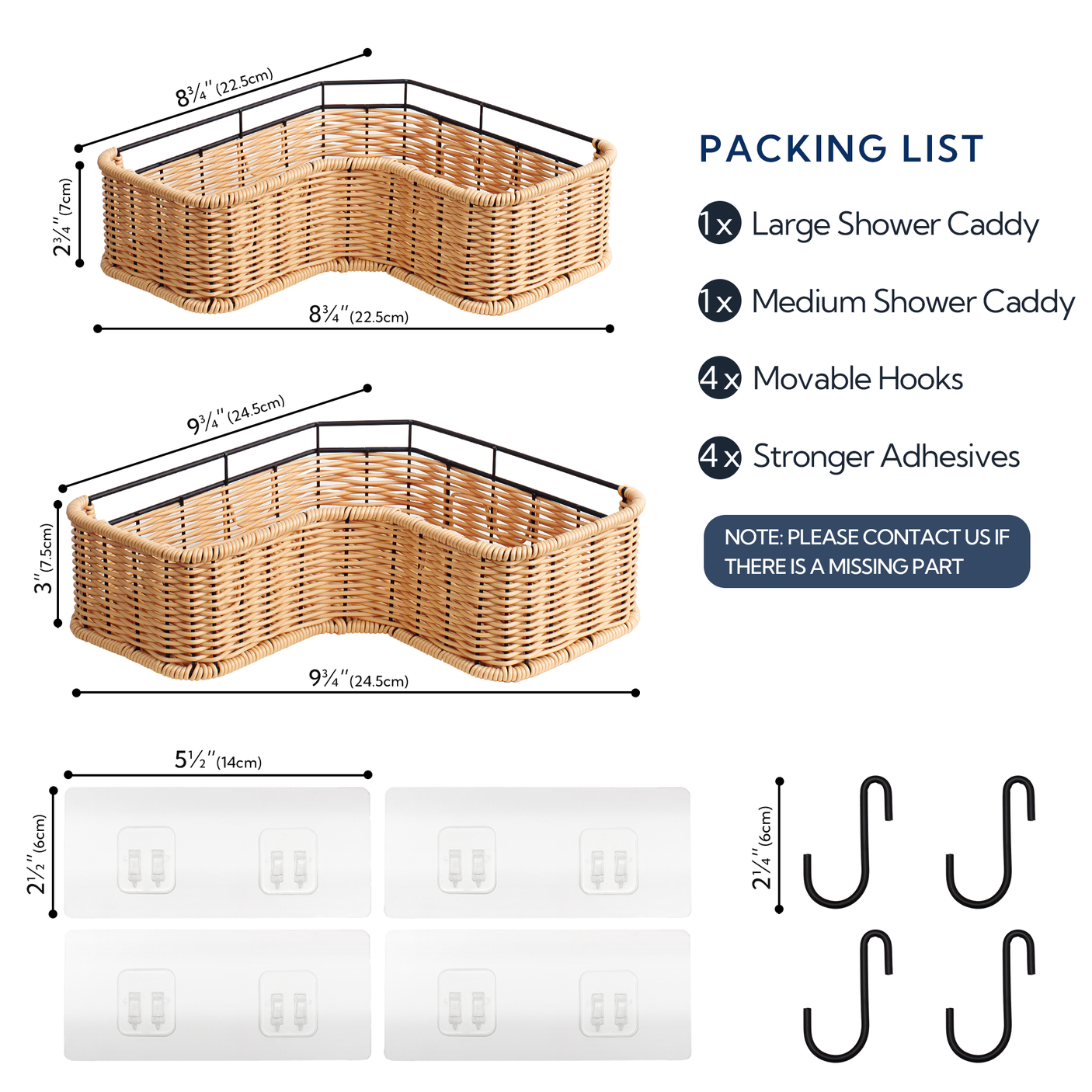 Corner Shower Caddy, 2 in 1 Pack