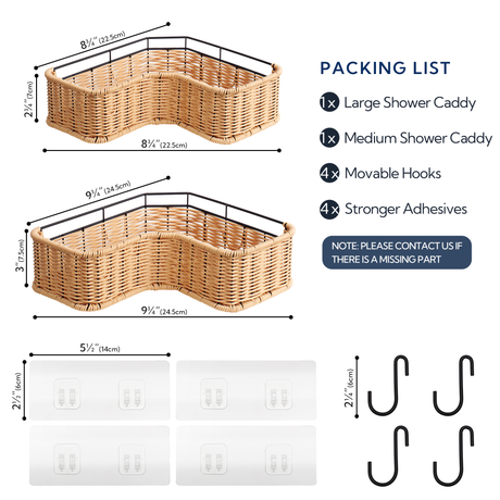Corner Shower Caddy, 2 in 1 Pack
