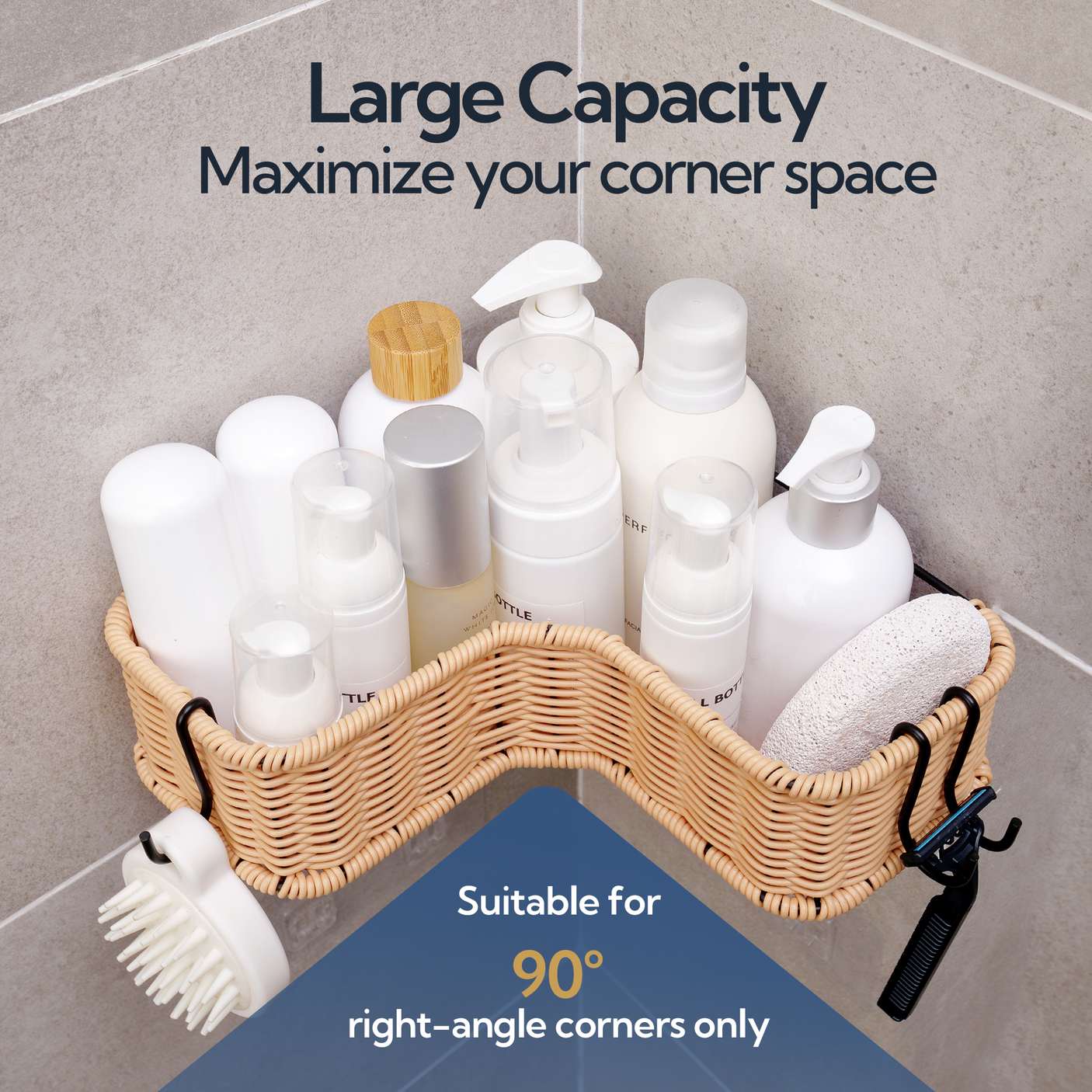 Corner Shower Caddy, 2 in 1 Pack