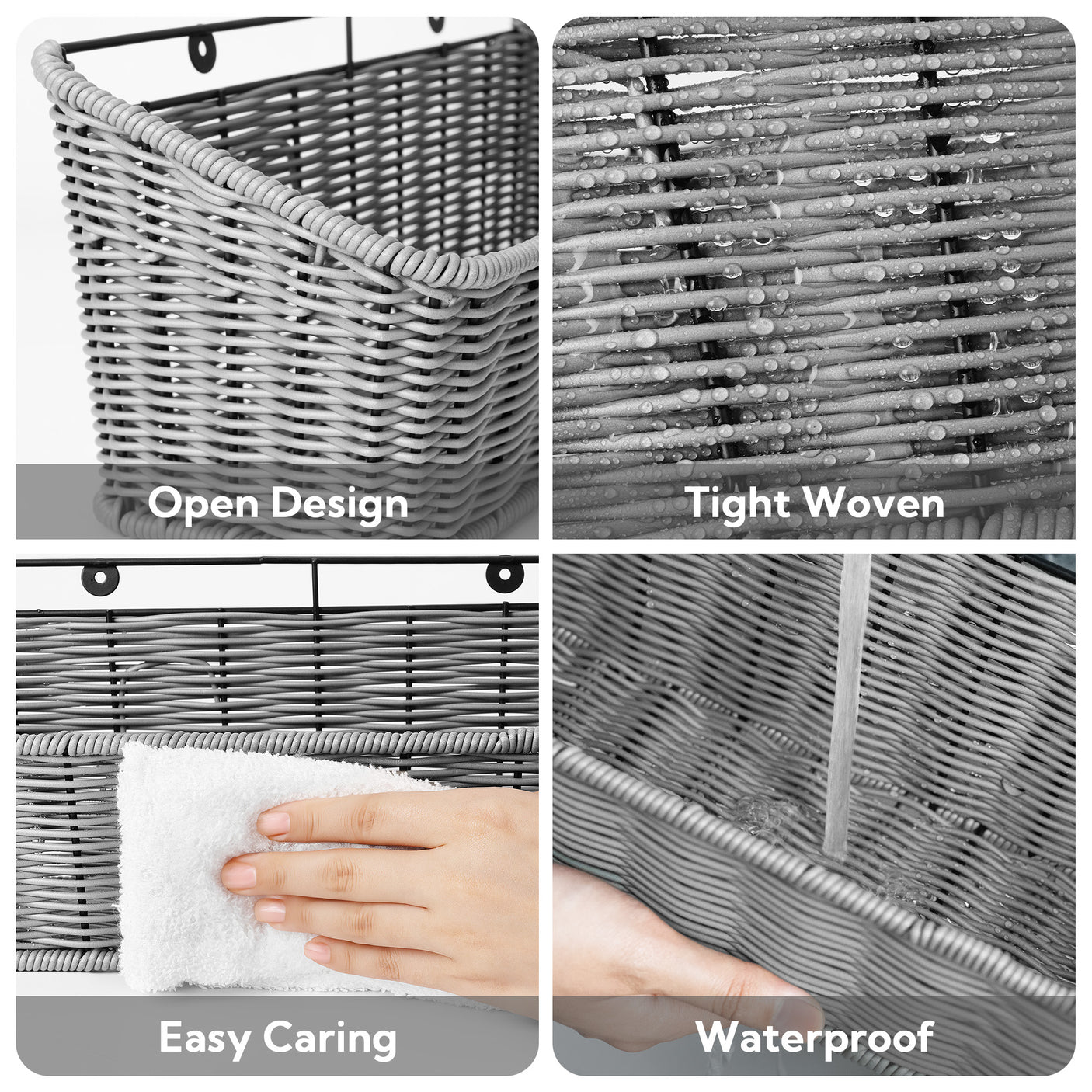 2-Pack Wicker Hanging Basket