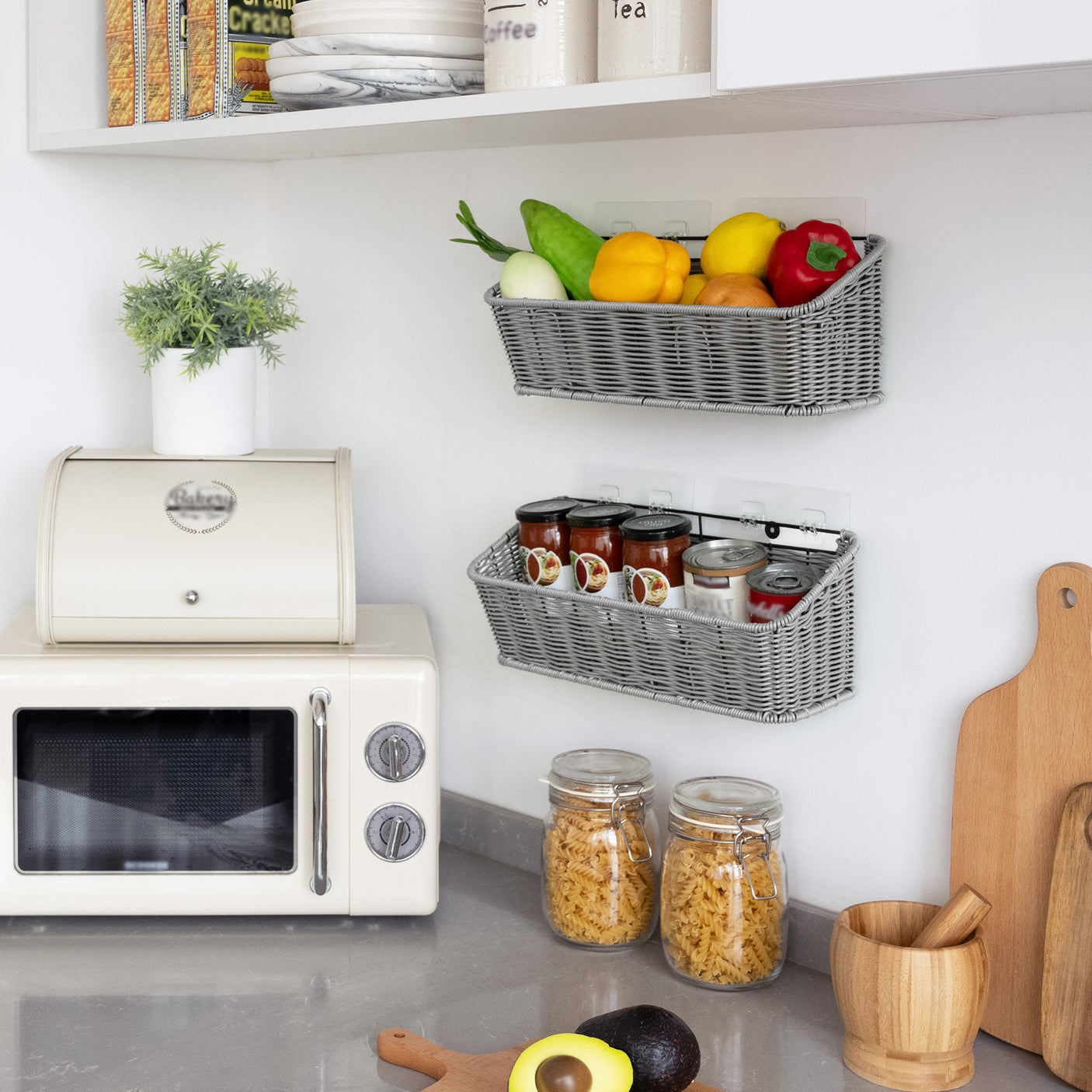 2-Pack Wicker Hanging Basket