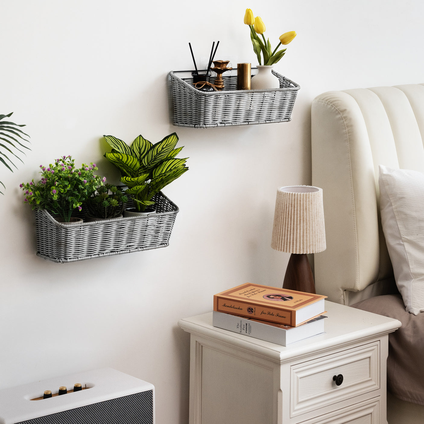 2-Pack Wicker Hanging Basket