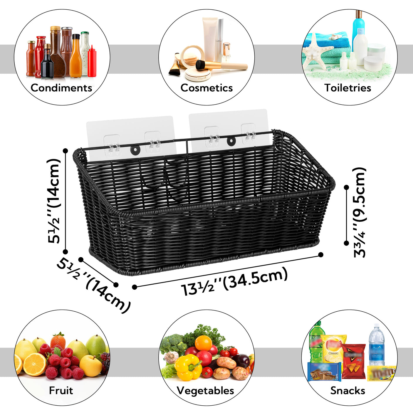 2-Pack Wicker Hanging Basket