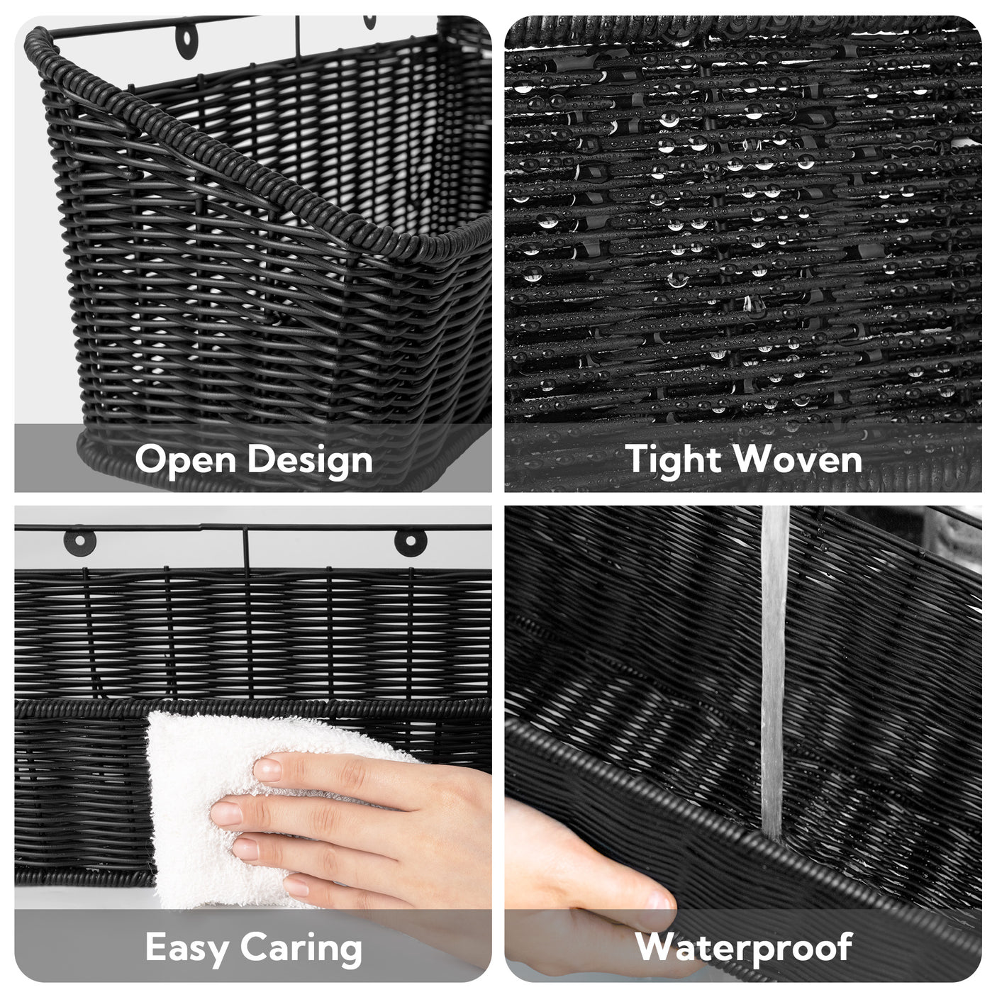 2-Pack Wicker Hanging Basket