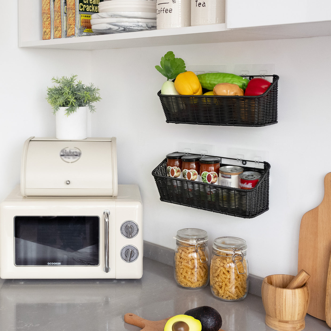 2-Pack Wicker Hanging Basket