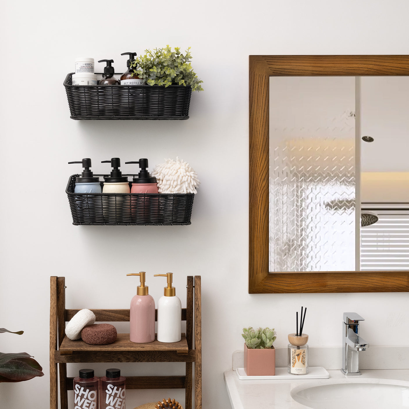 2-Pack Wicker Hanging Basket