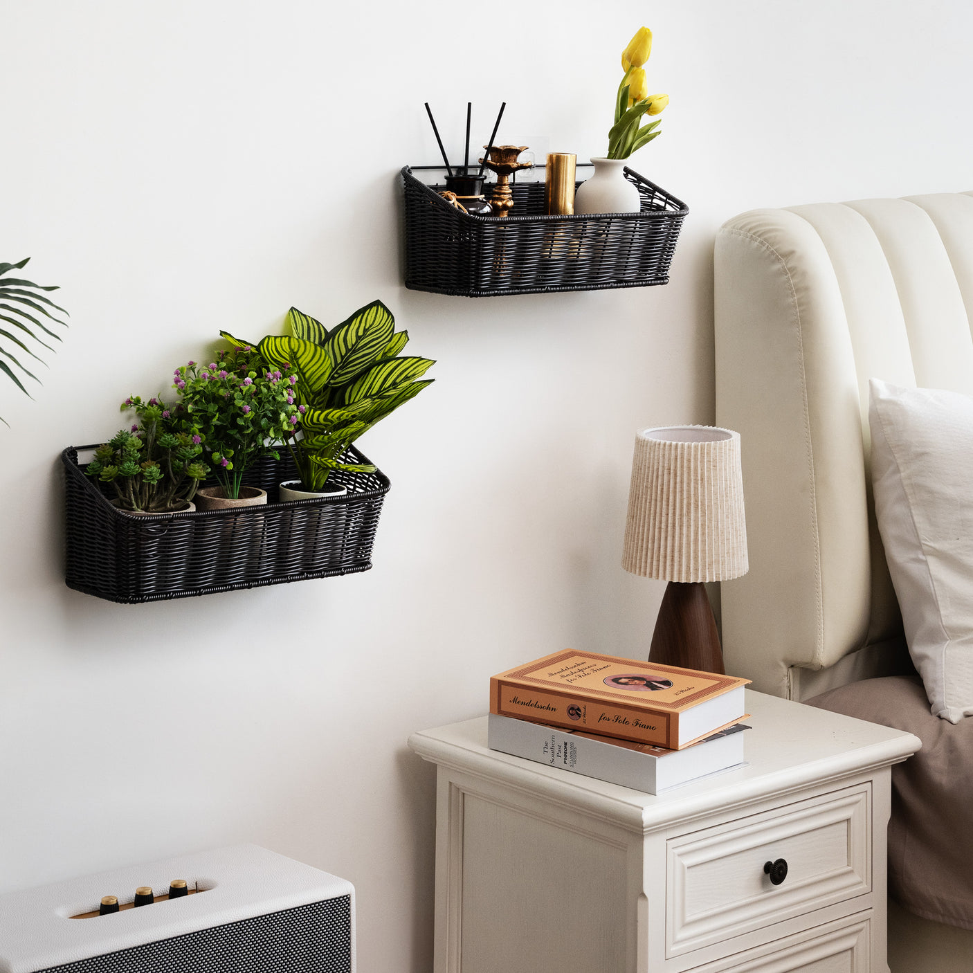 2-Pack Wicker Hanging Basket