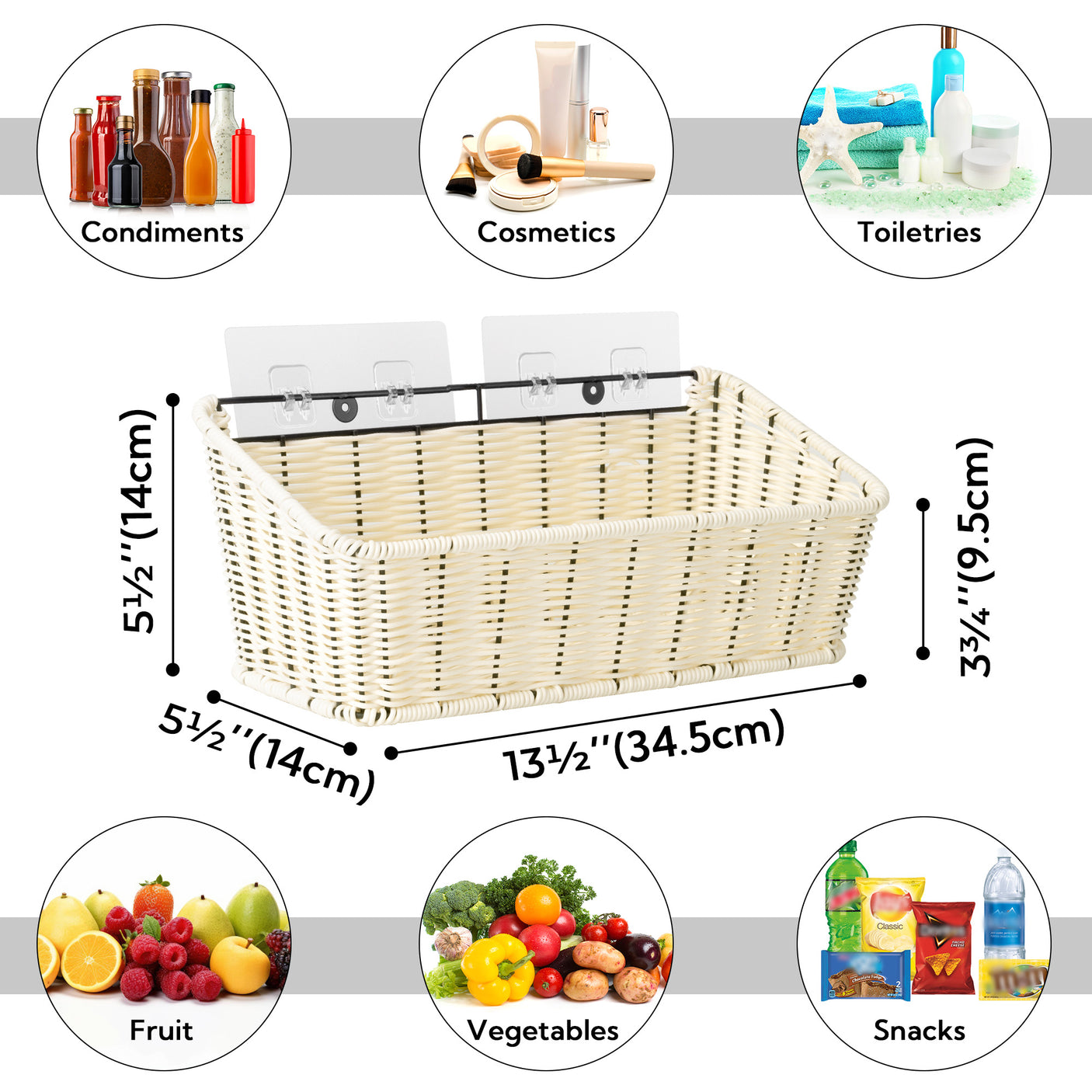 2-Pack Wicker Hanging Basket