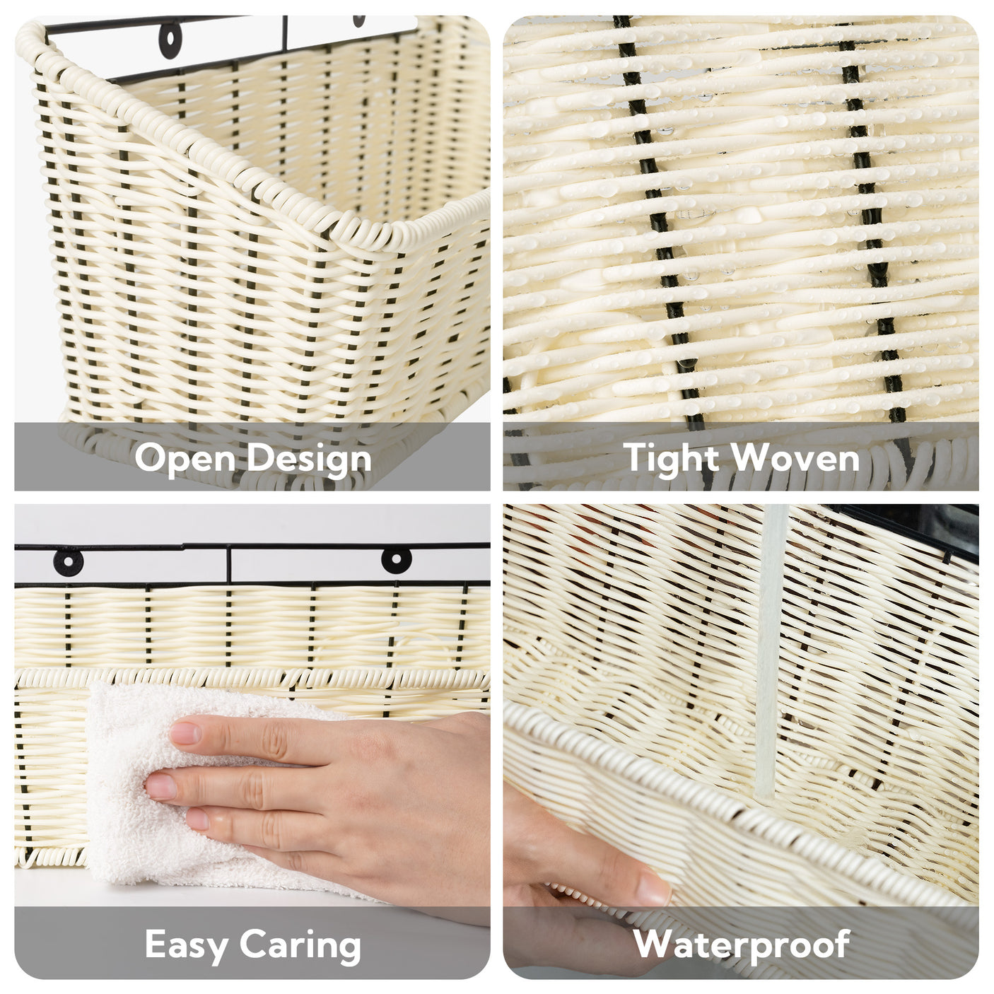 2-Pack Wicker Hanging Basket