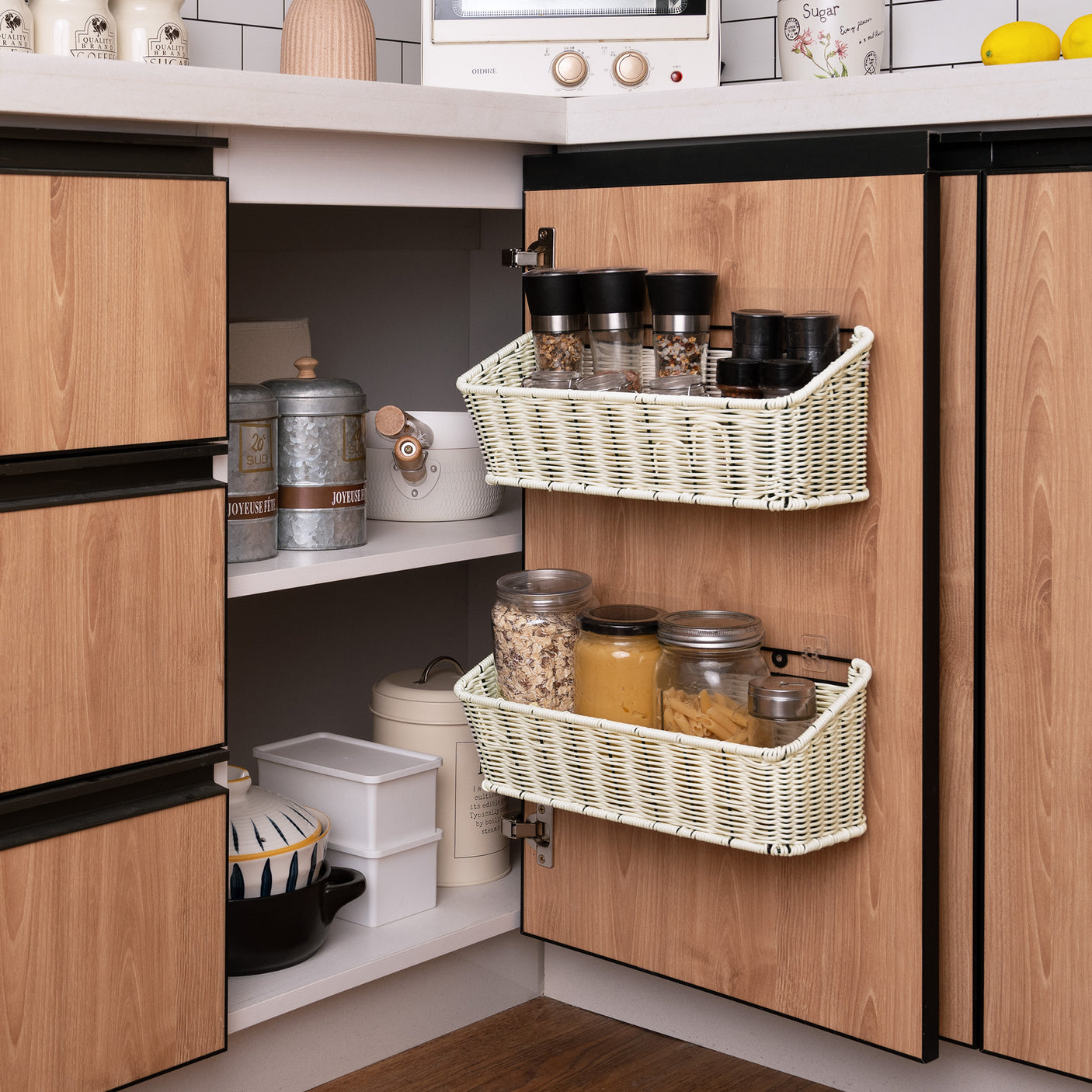 2-Pack Wicker Hanging Basket