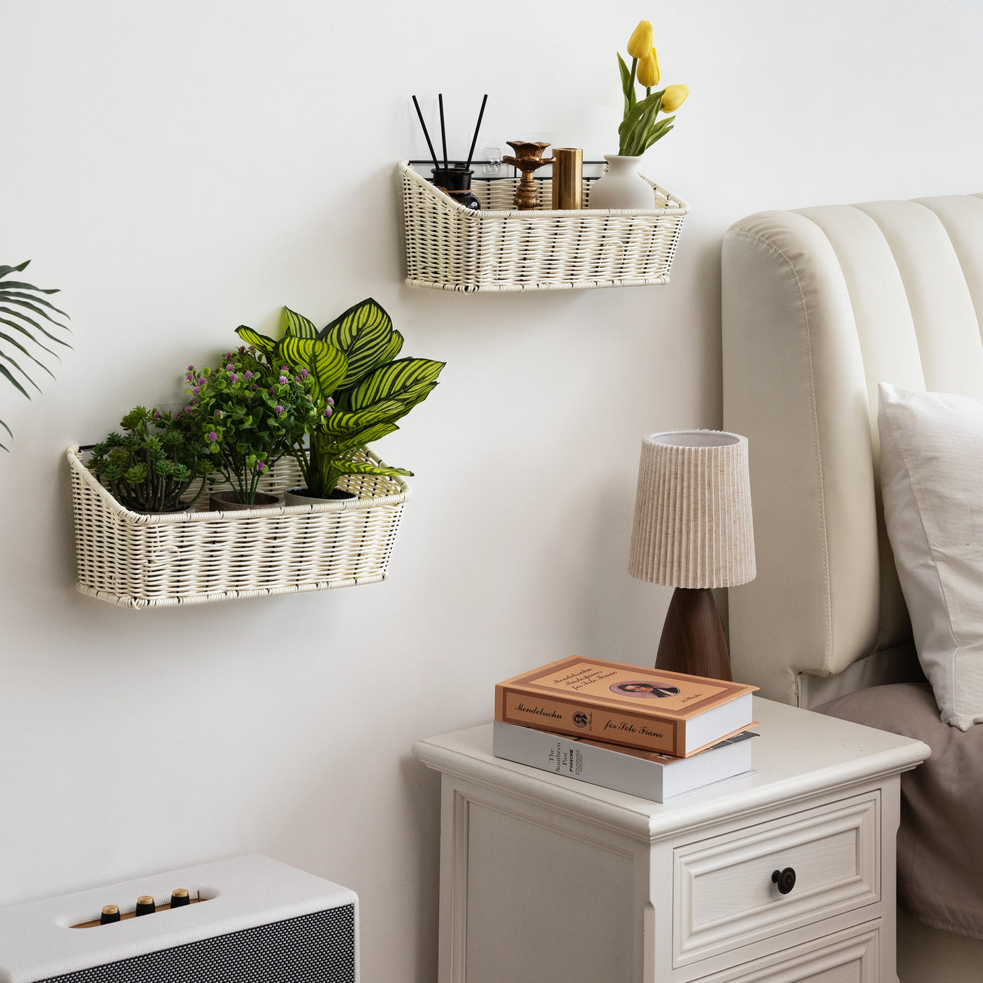 2-Pack Wicker Hanging Basket