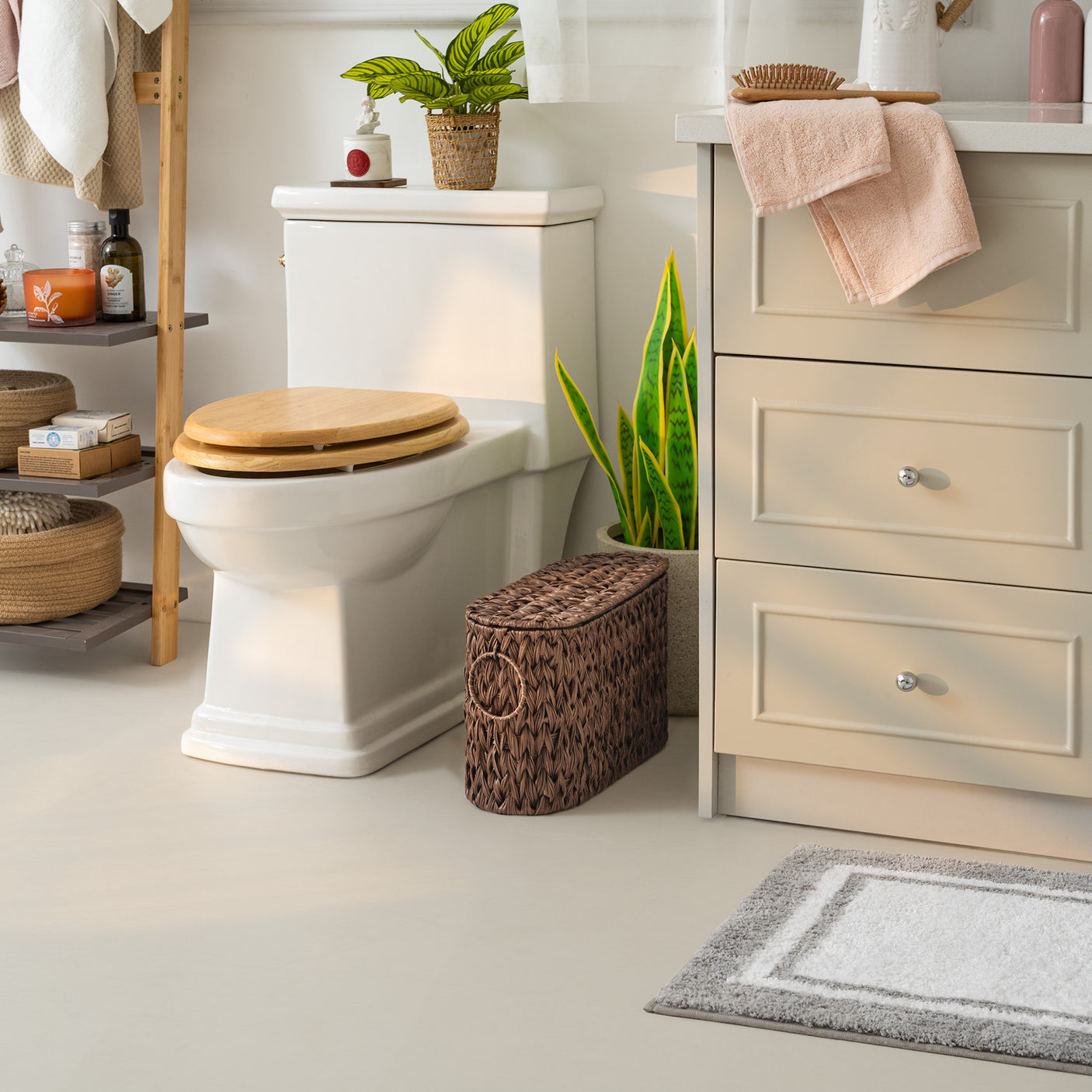 Toilet Paper Storage Basket with Lid