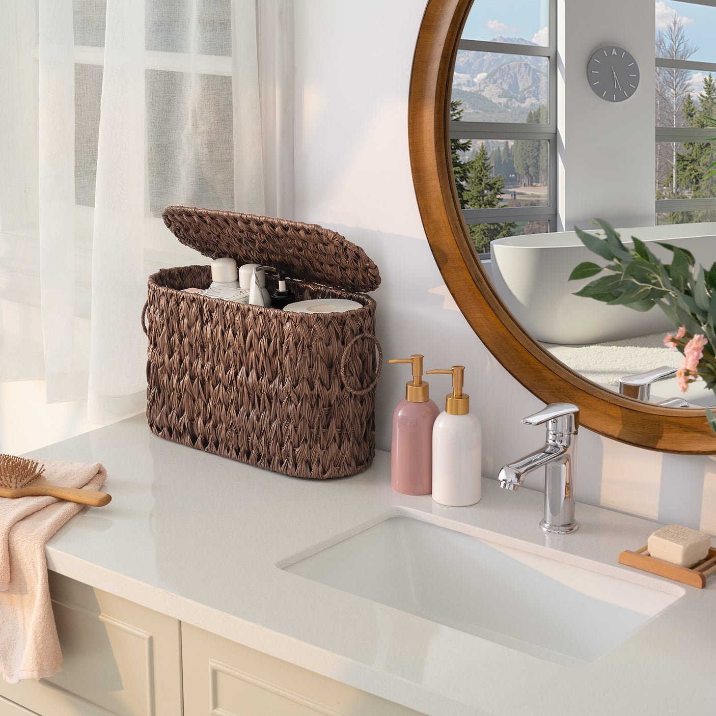 Toilet Paper Storage Basket with Lid