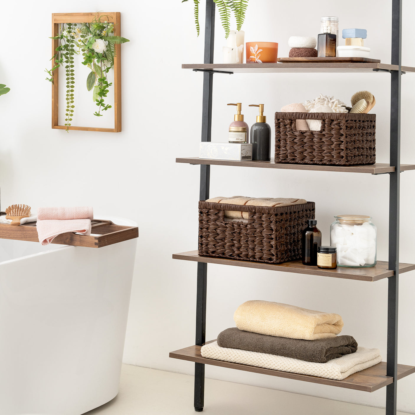 Set of 2, Rectangular Wicker Storage Basket