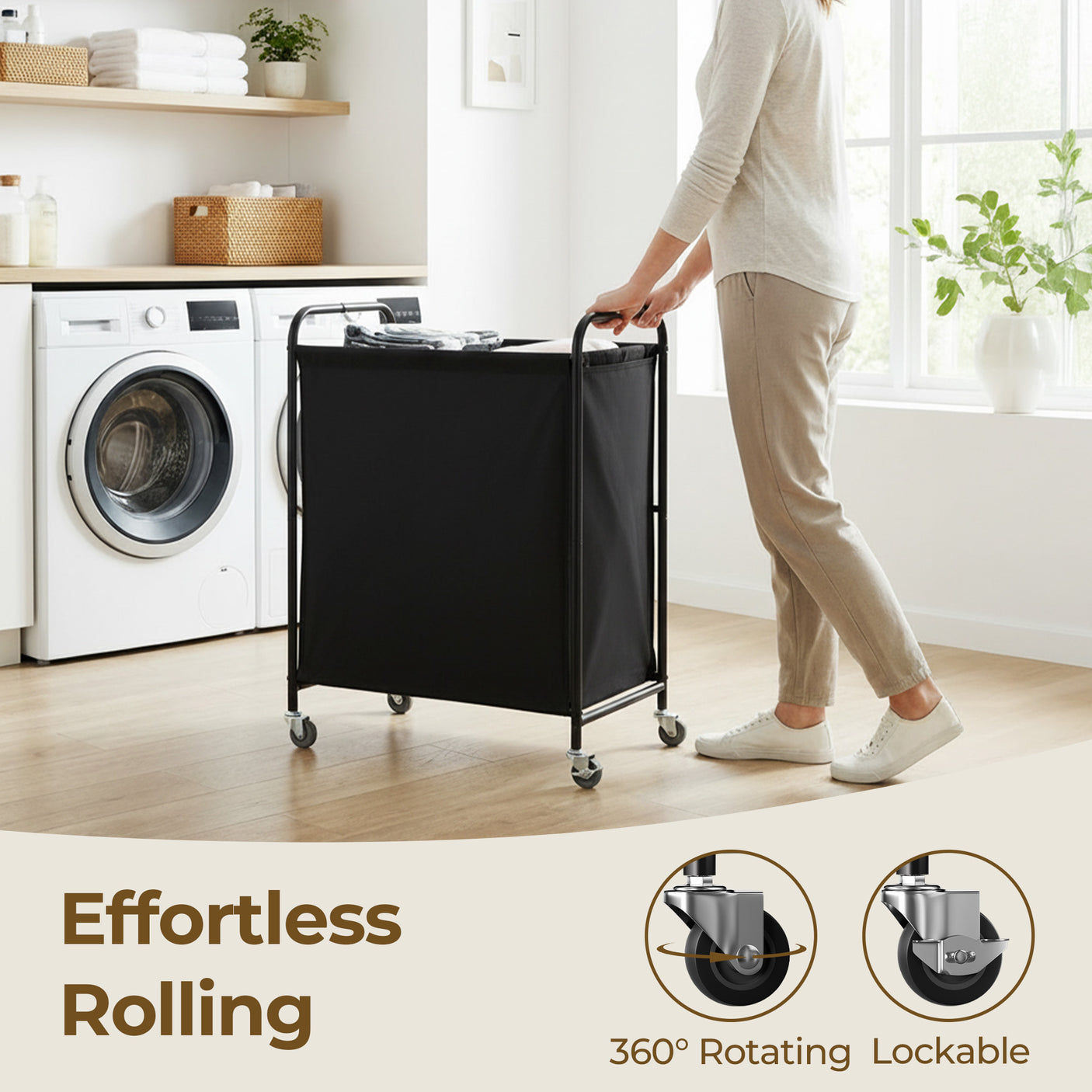 Slim Laundry Hamper with Wheels