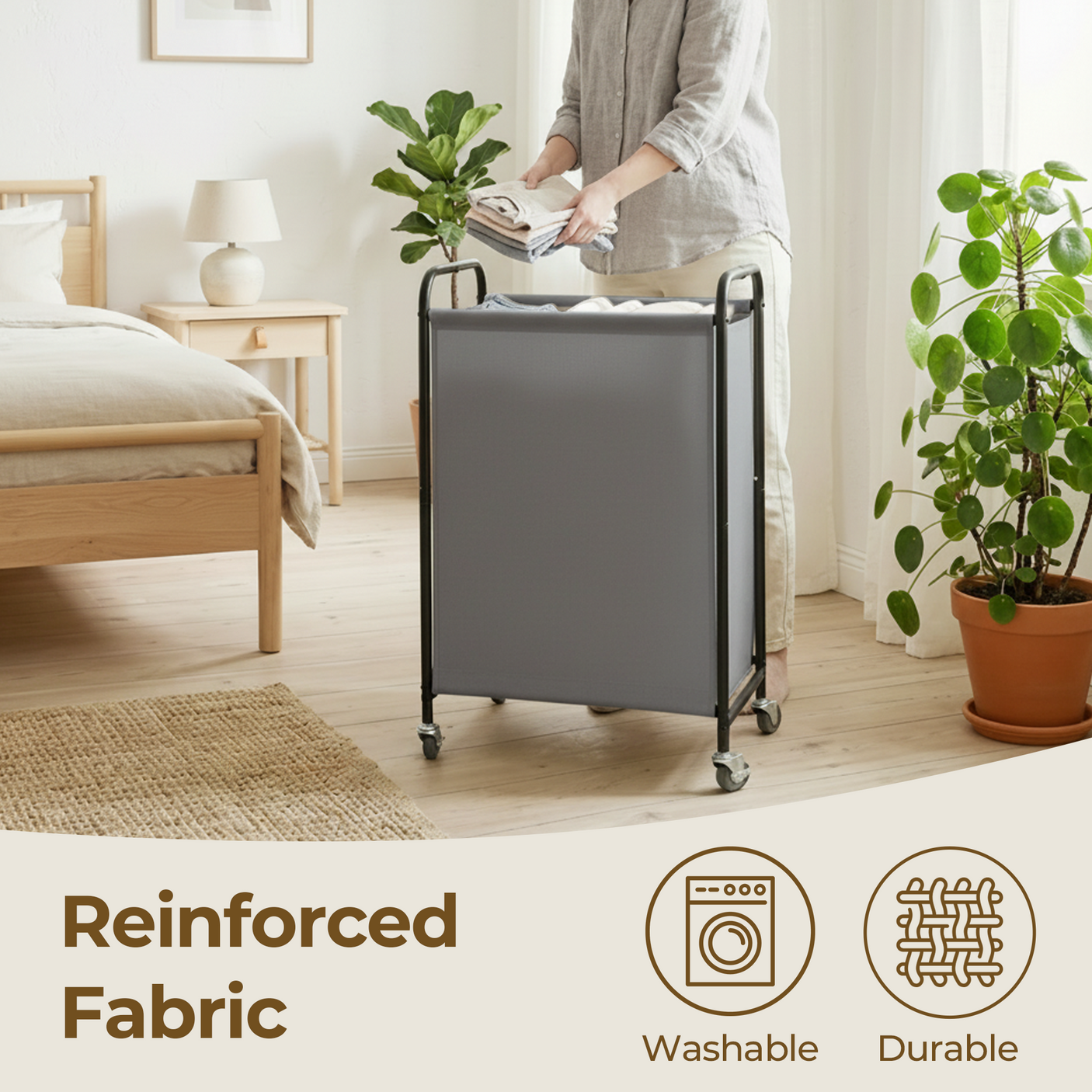 Slim Laundry Hamper with Wheels