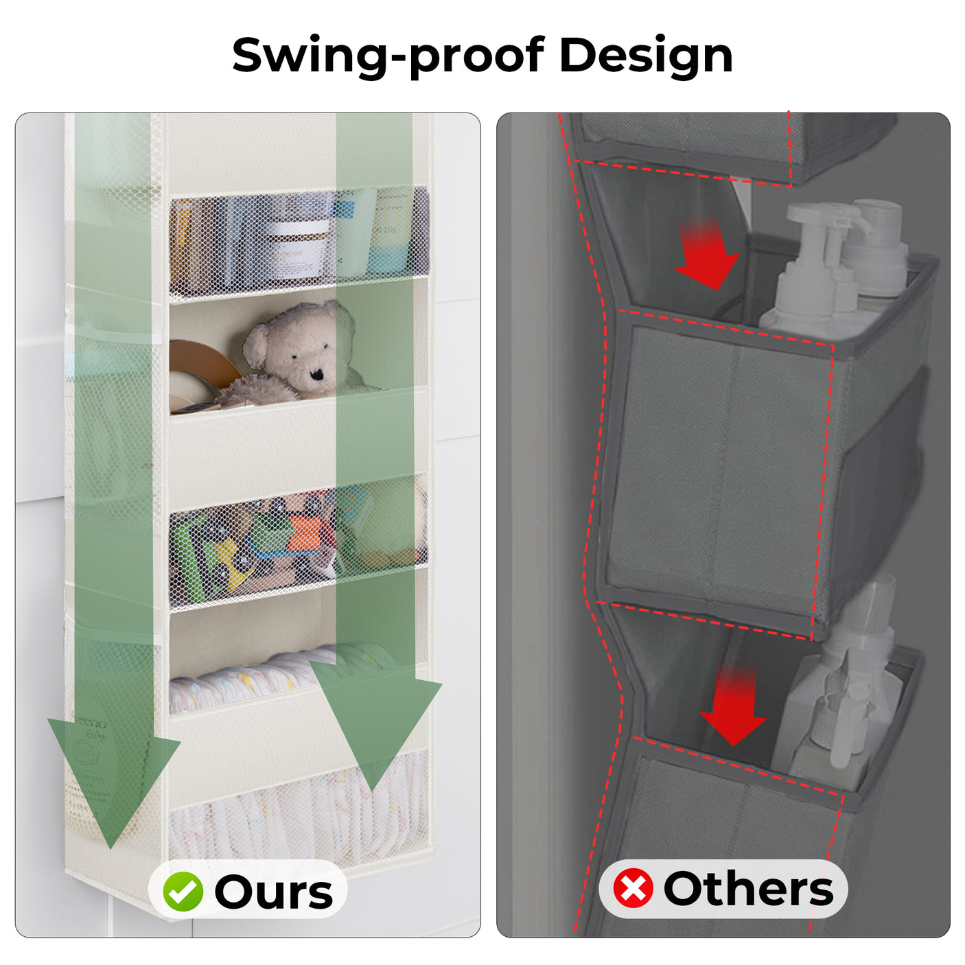 ๐4-Shelf Over Door Hanging Organizer