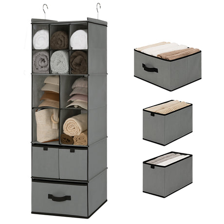 6-Shelf Hanging Storage Organizer with Drawers