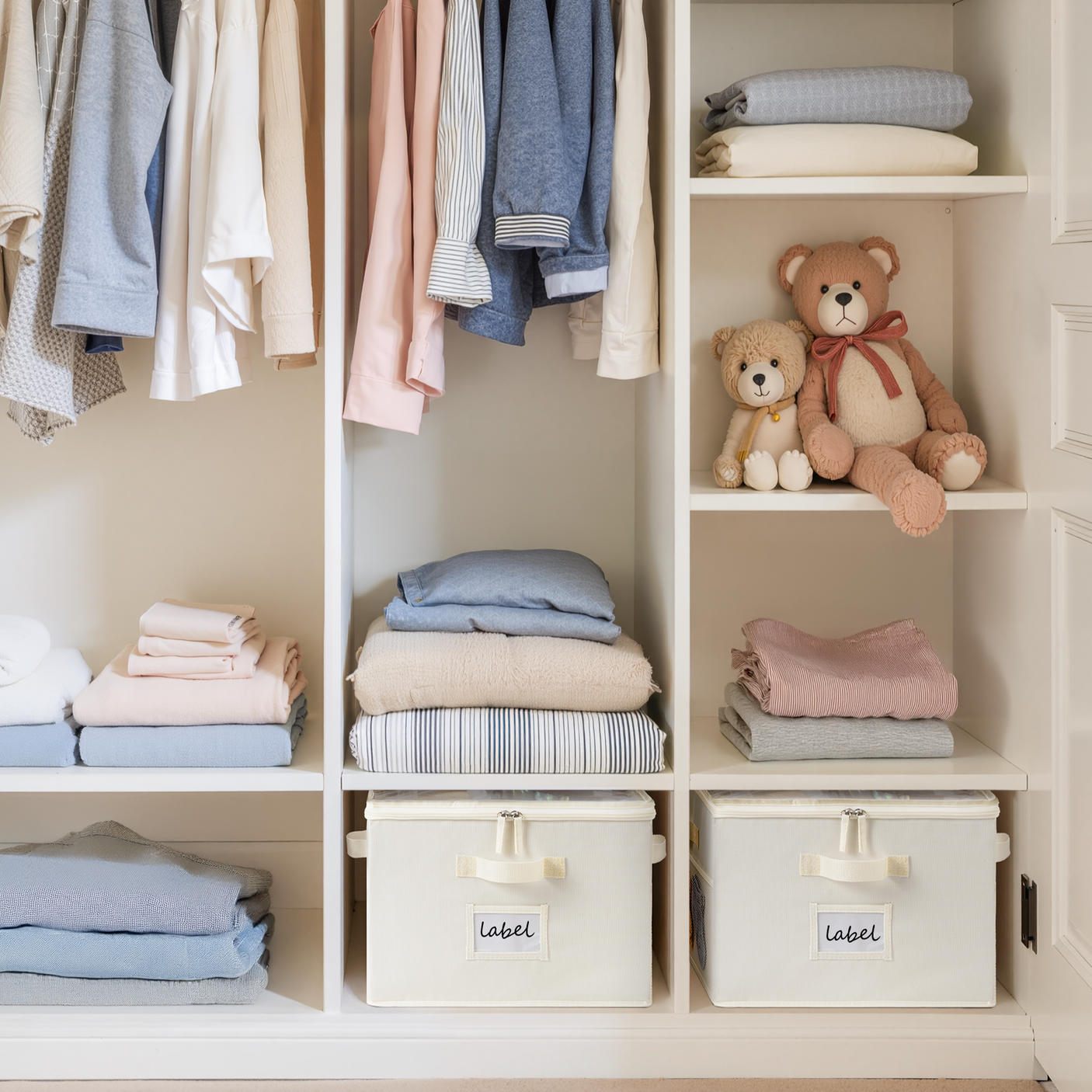 Kids Shoe Organizer, 2 Pack Fabric Storage Boxes