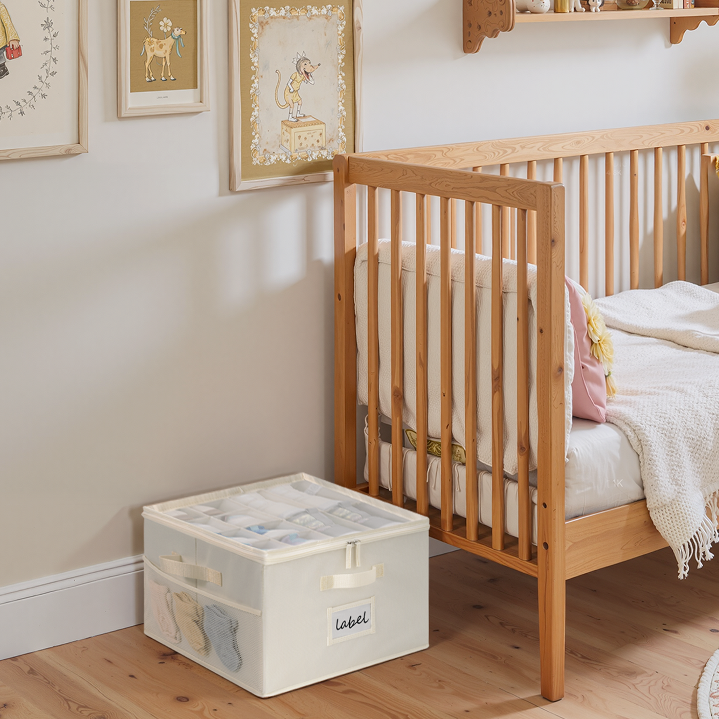 Kids Shoe Organizer, 2 Pack Fabric Storage Boxes