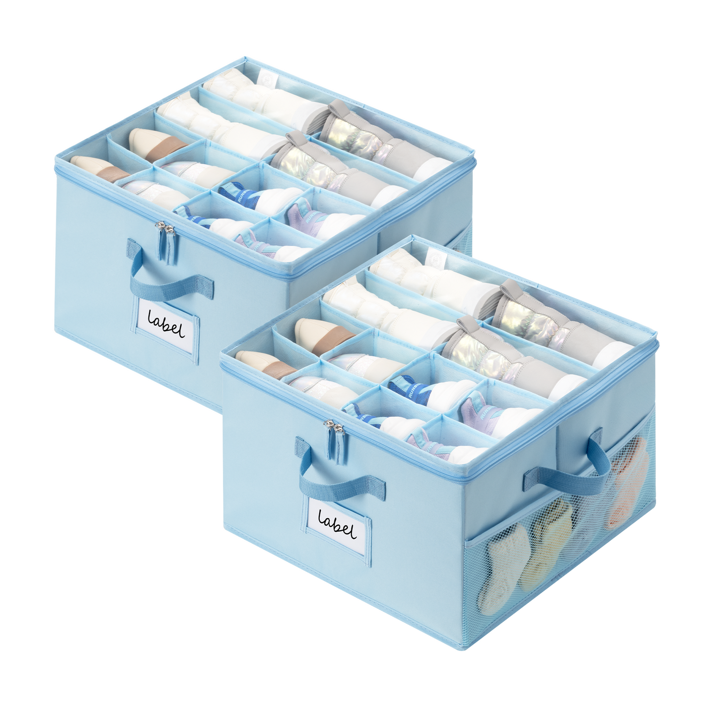 Kids Shoe Organizer, 2 Pack Fabric Storage Boxes