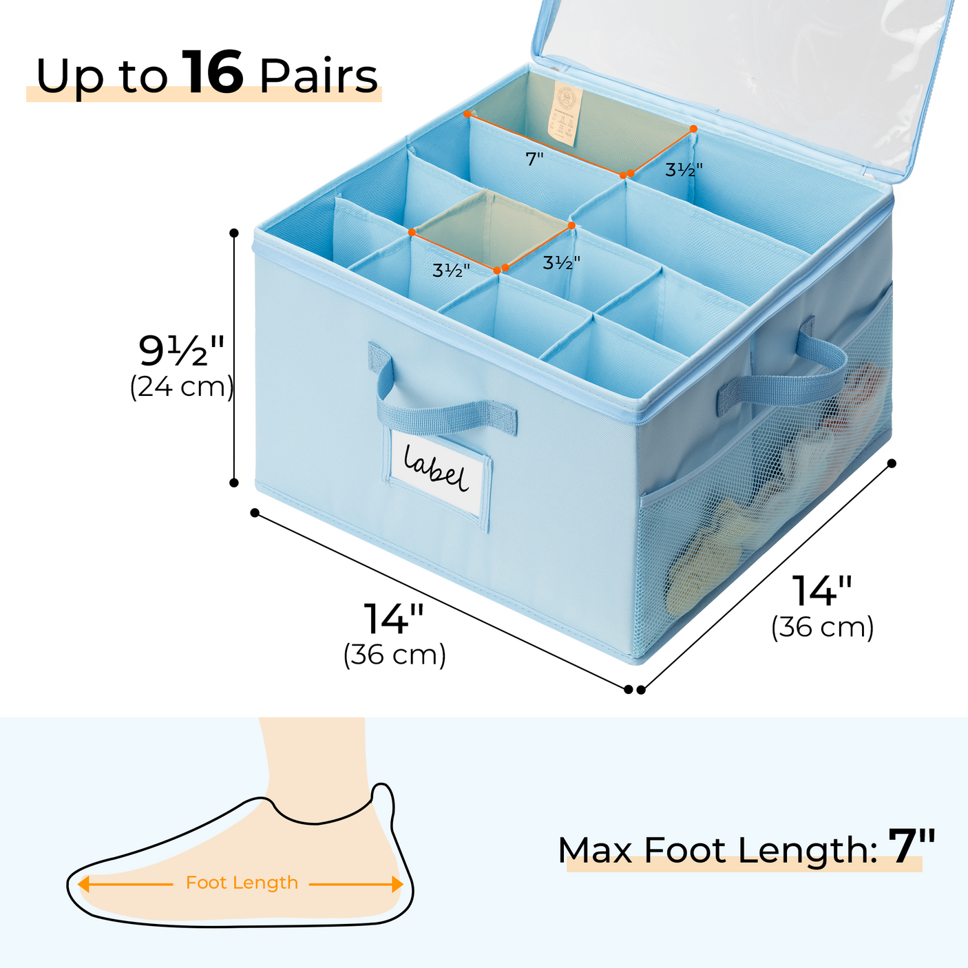 Kids Shoe Organizer, 2 Pack Fabric Storage Boxes