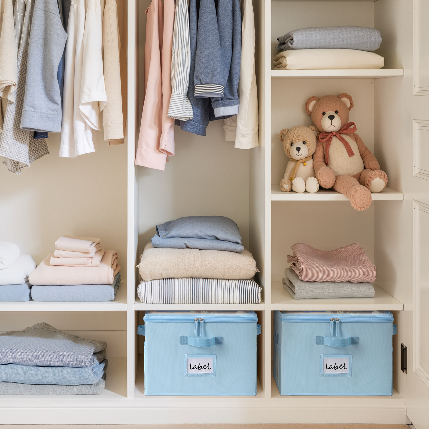 Kids Shoe Organizer, 2 Pack Fabric Storage Boxes