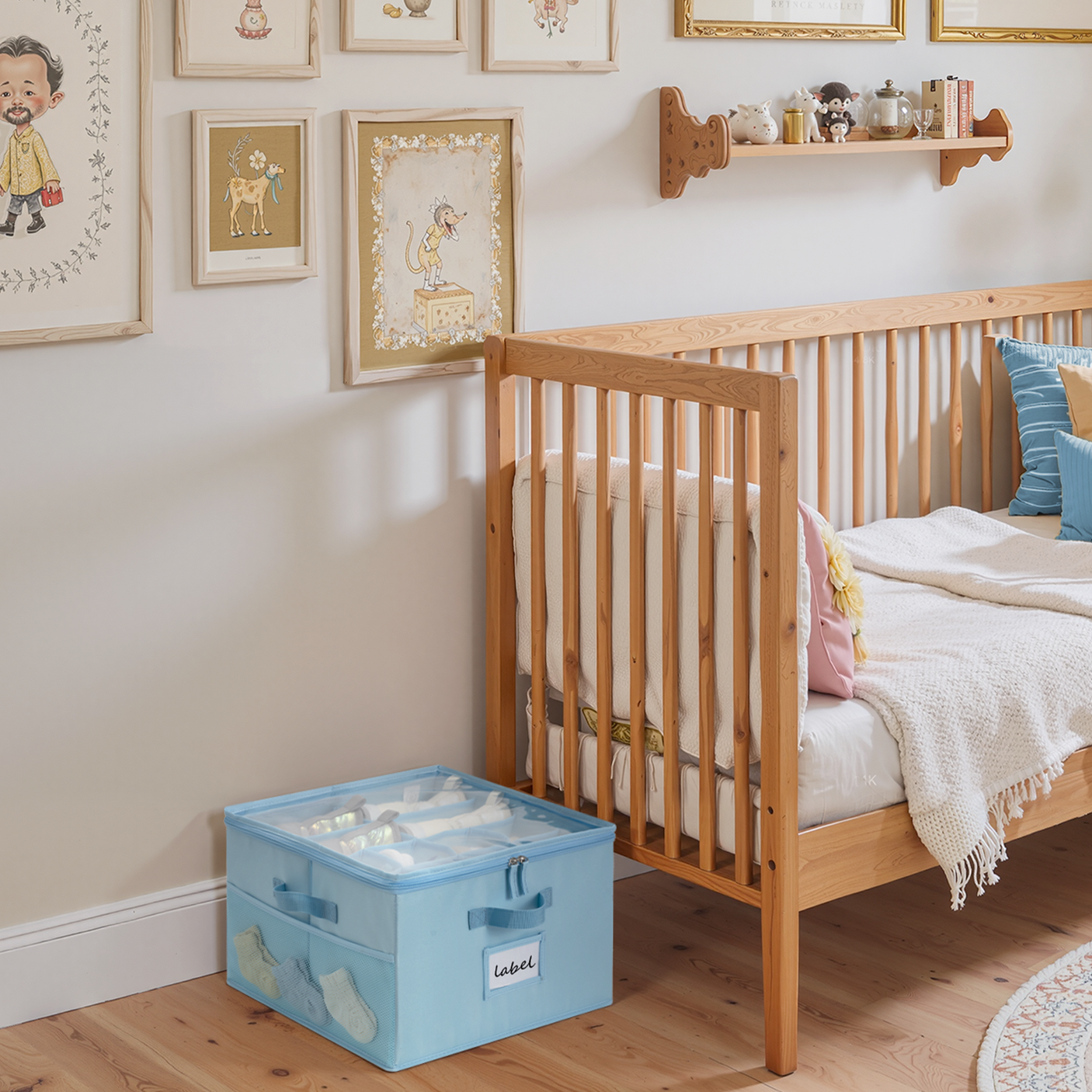 Kids Shoe Organizer, 2 Pack Fabric Storage Boxes