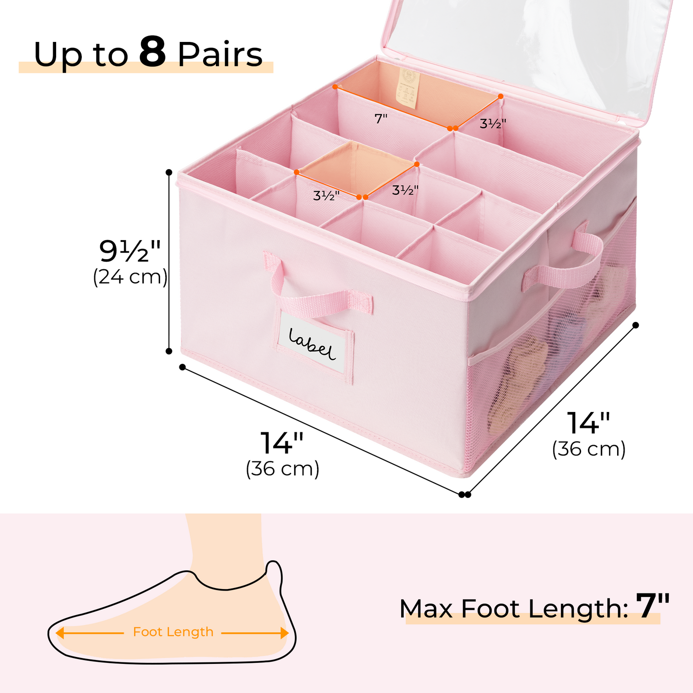 Kids Shoe Organizer, 2 Pack Fabric Storage Boxes
