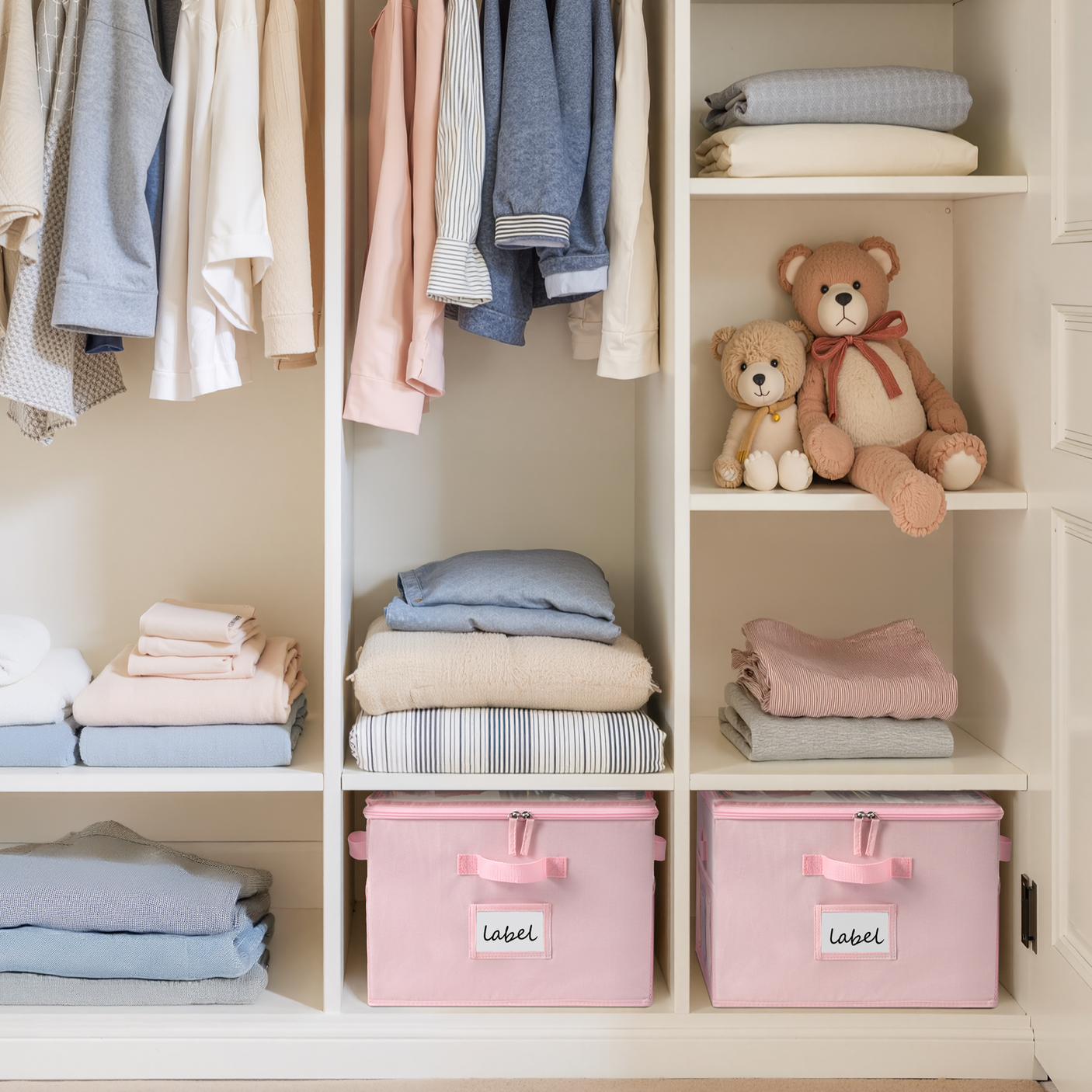 Kids Shoe Organizer, 2 Pack Fabric Storage Boxes