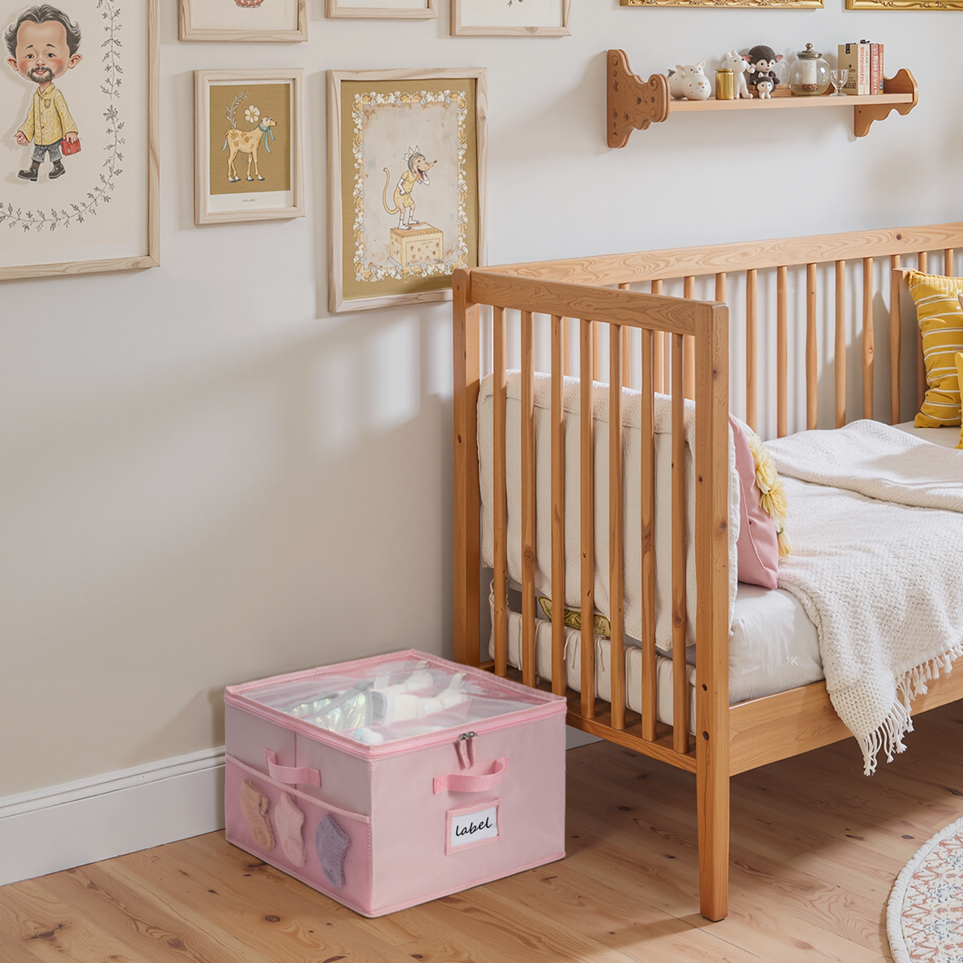 Kids Shoe Organizer, 2 Pack Fabric Storage Boxes