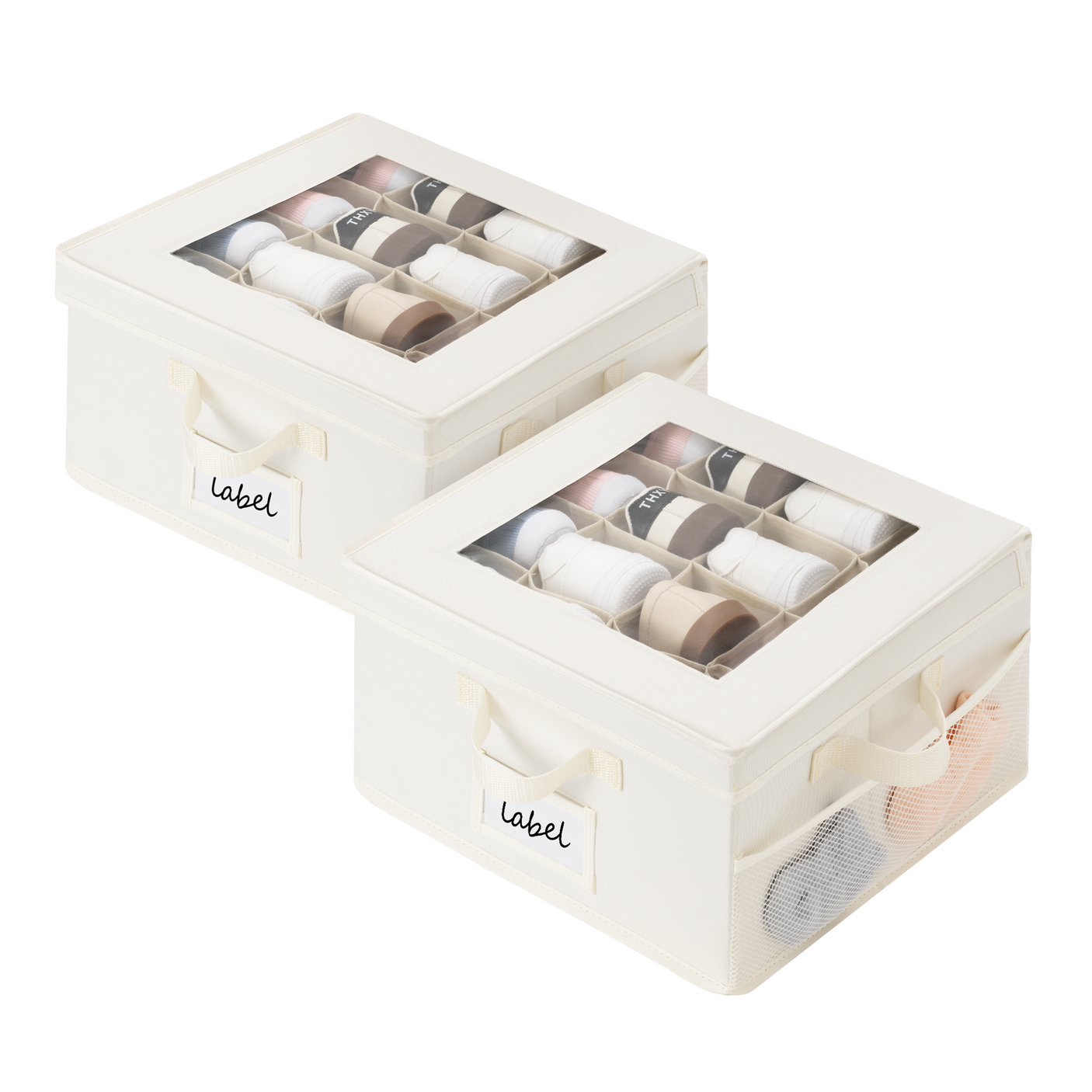 Kids Shoe Organizer, 2 Pack Fabric Storage Boxes