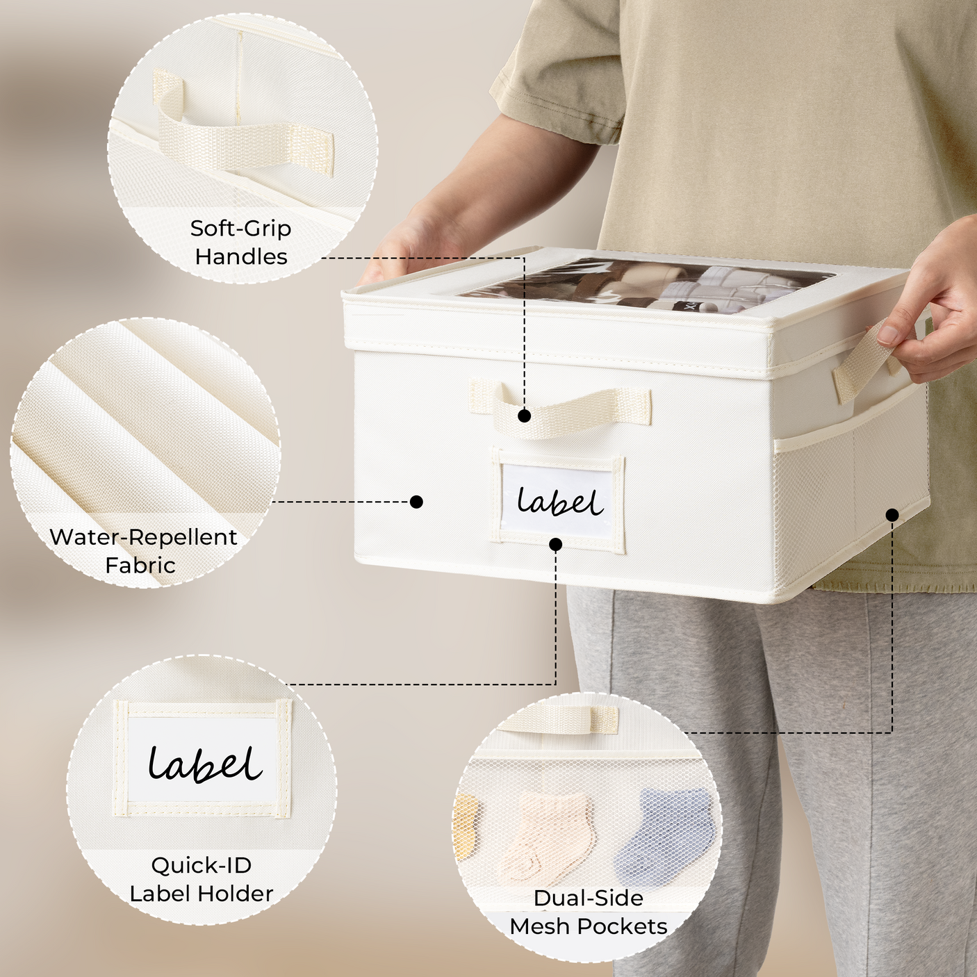 Kids Shoe Organizer, 2 Pack Fabric Storage Boxes