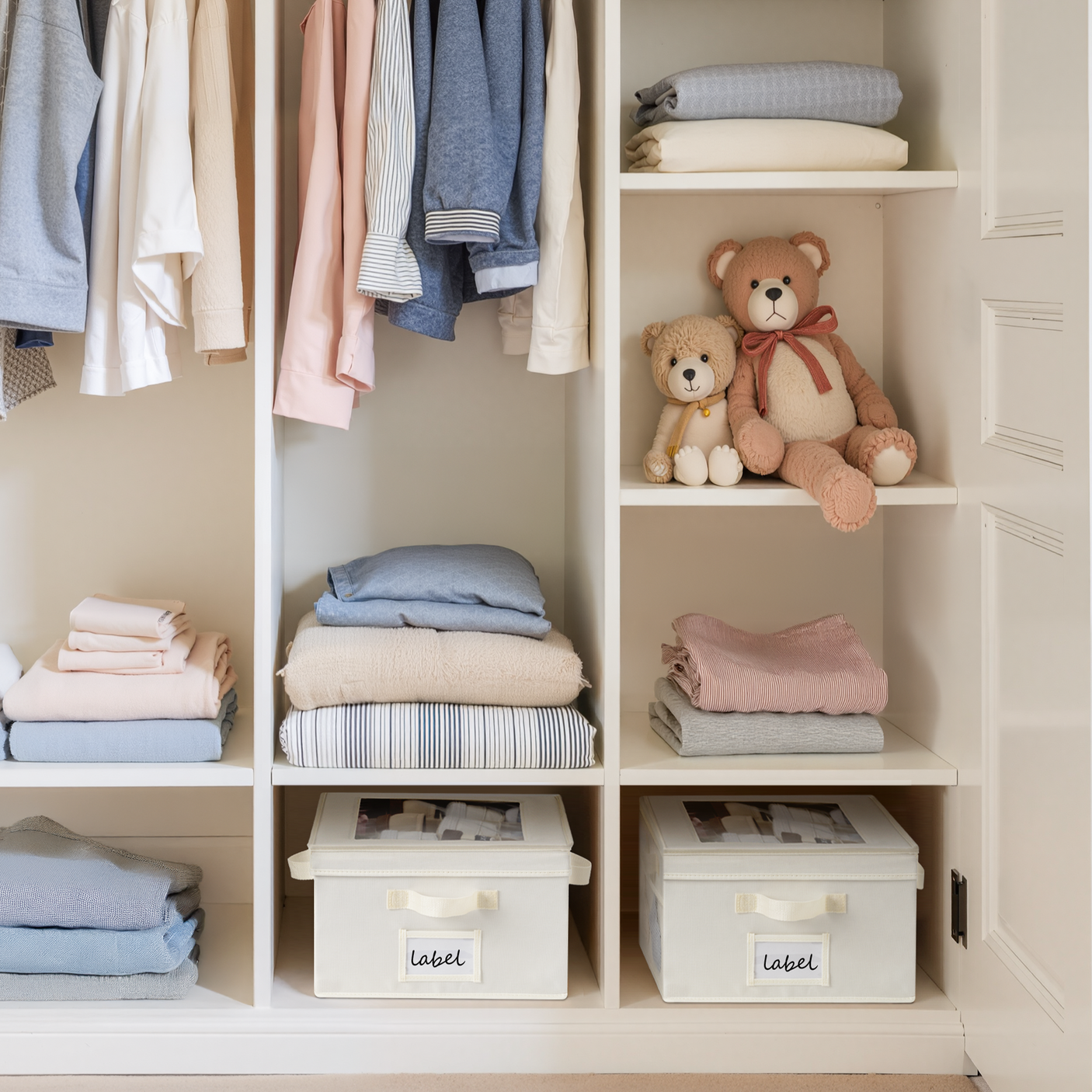 Kids Shoe Organizer, 2 Pack Fabric Storage Boxes