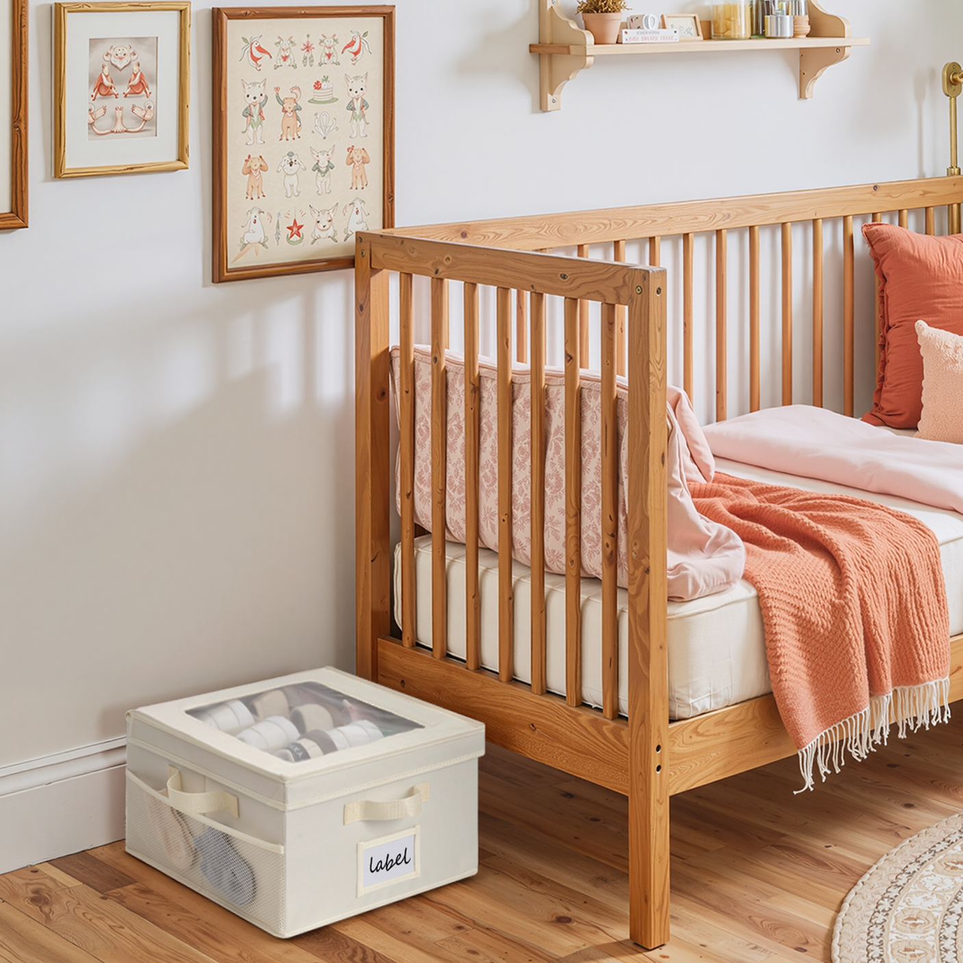 Kids Shoe Organizer, 2 Pack Fabric Storage Boxes