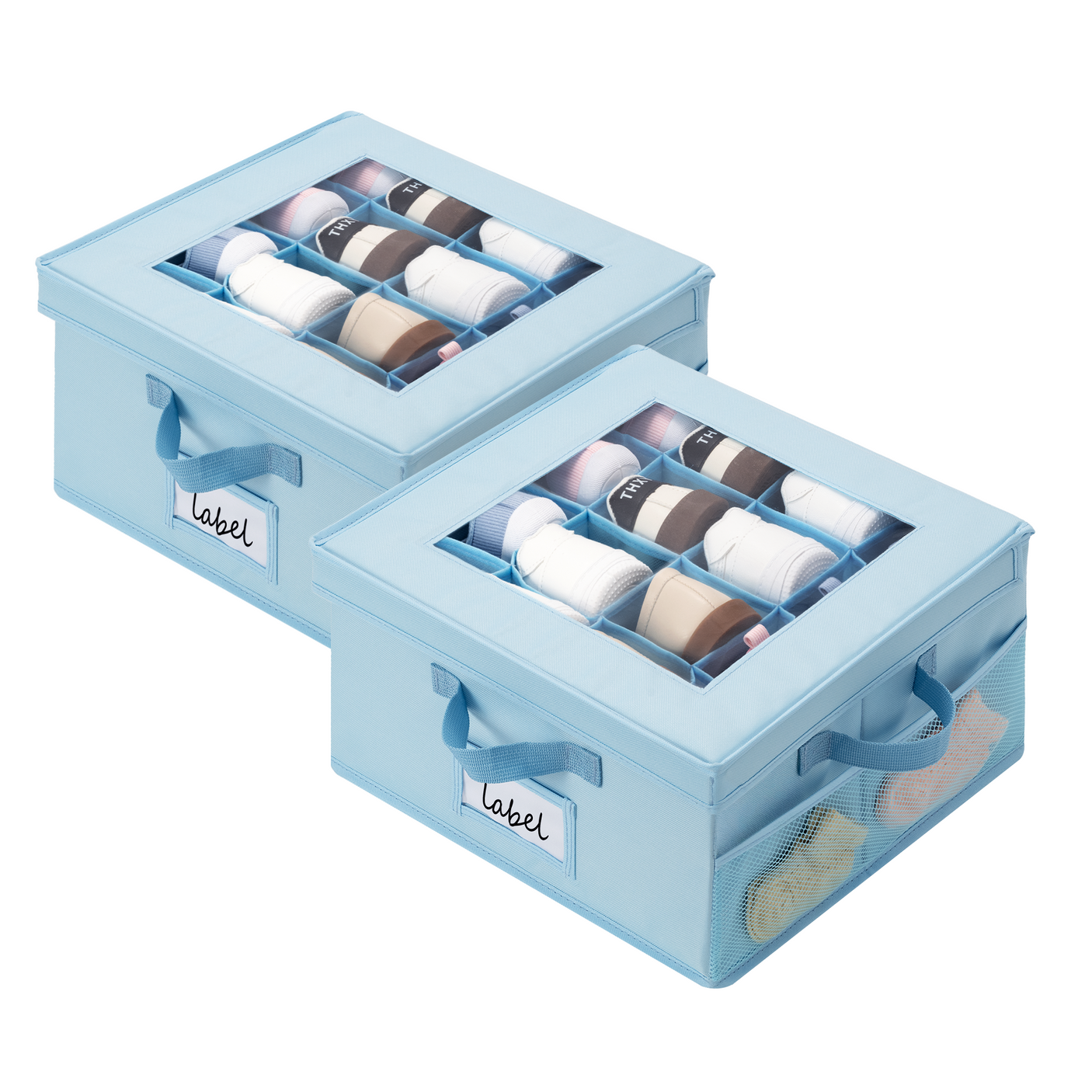 Kids Shoe Organizer, 2 Pack Fabric Storage Boxes