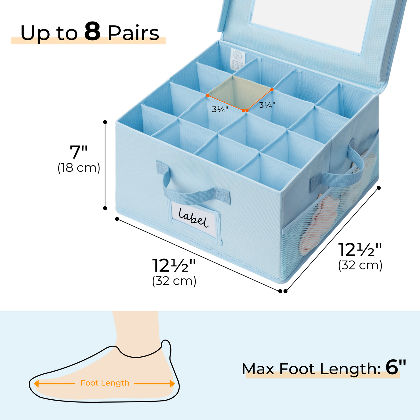 Kids Shoe Organizer, 2 Pack Fabric Storage Boxes