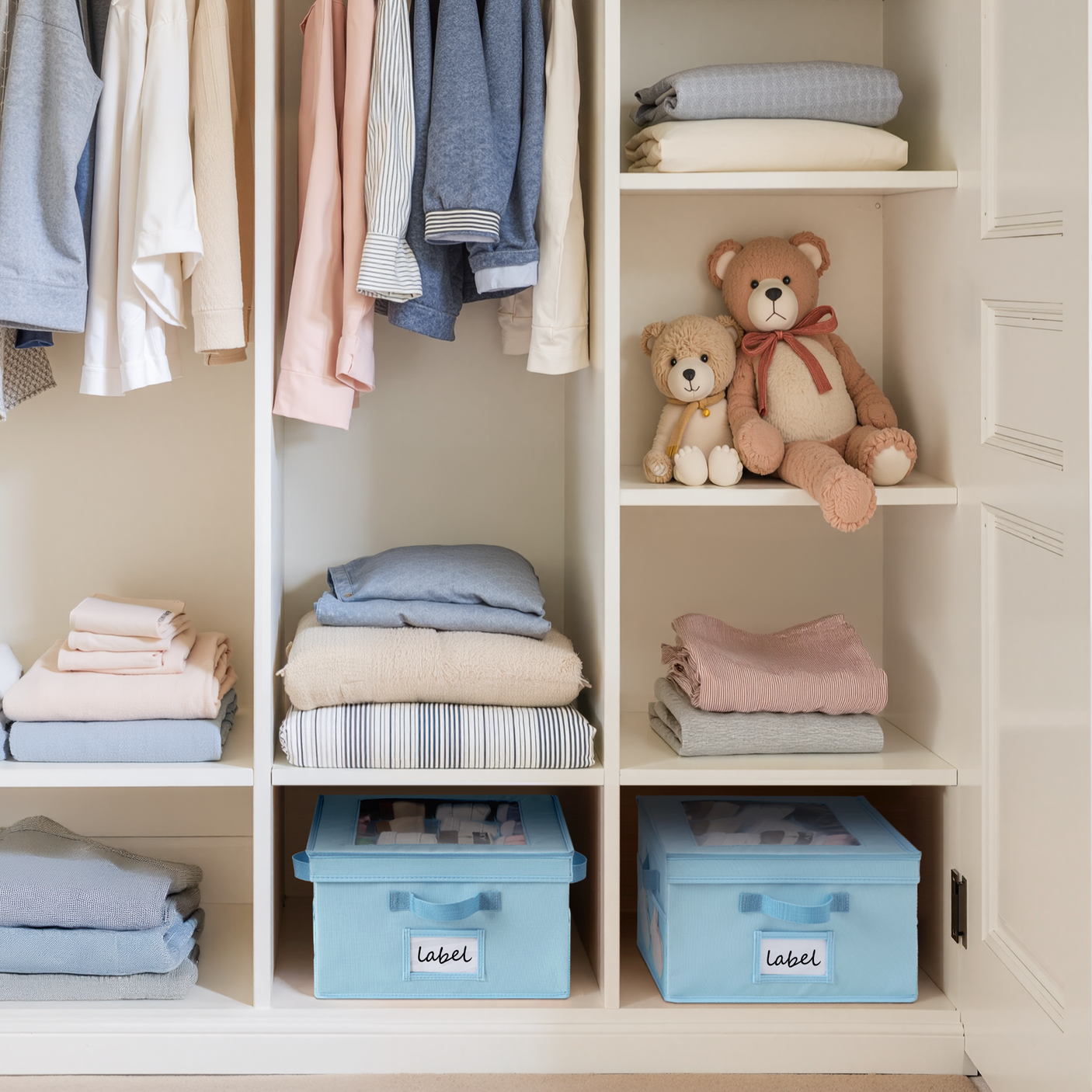 Kids Shoe Organizer, 2 Pack Fabric Storage Boxes