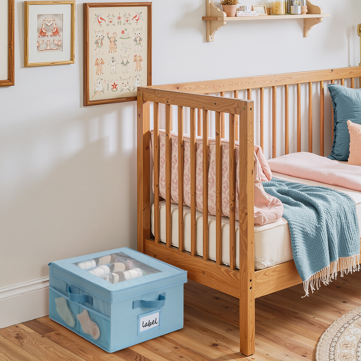 Kids Shoe Organizer, 2 Pack Fabric Storage Boxes