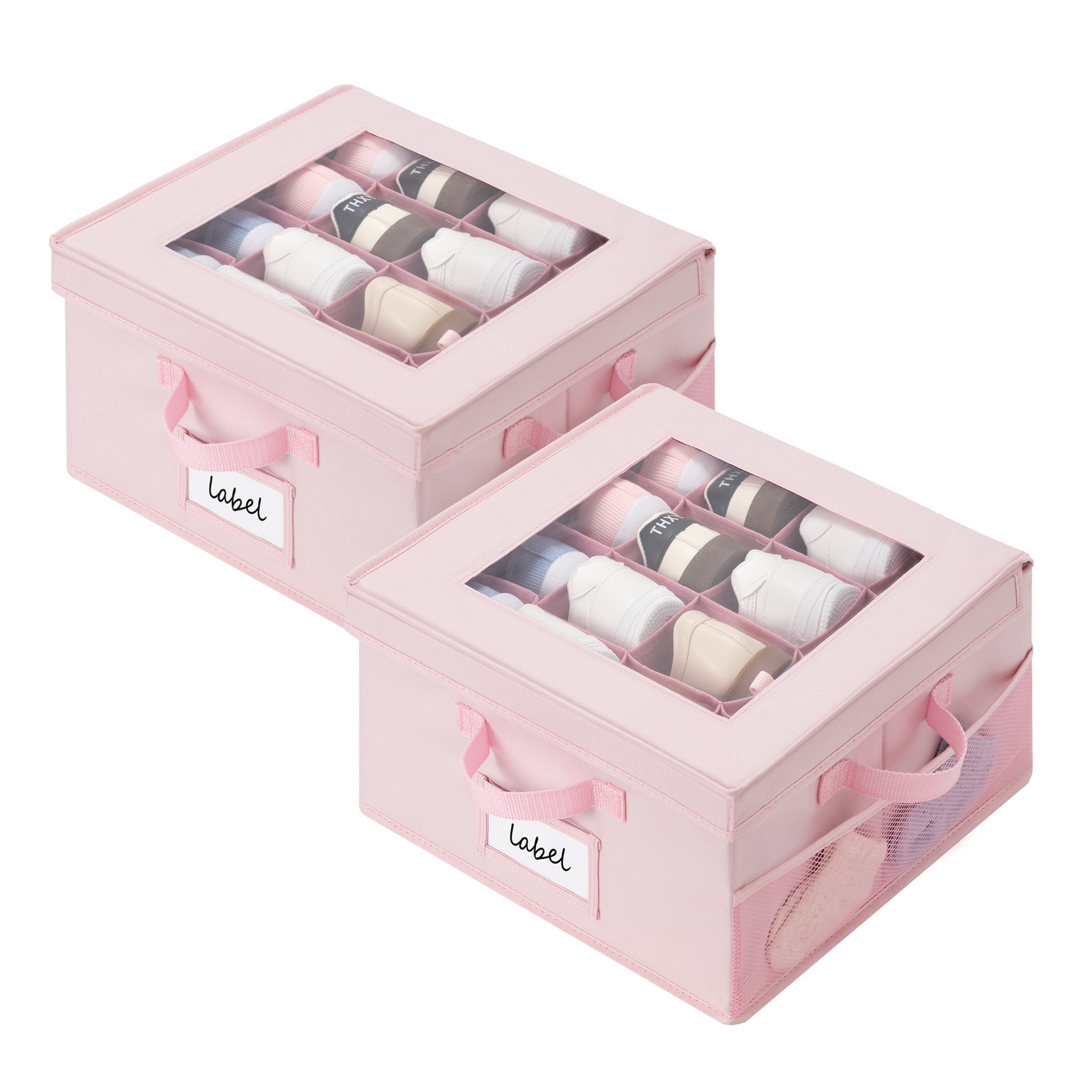 Kids Shoe Organizer, 2 Pack Fabric Storage Boxes