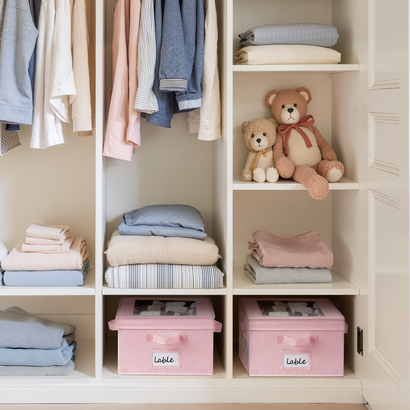 Kids Shoe Organizer, 2 Pack Fabric Storage Boxes