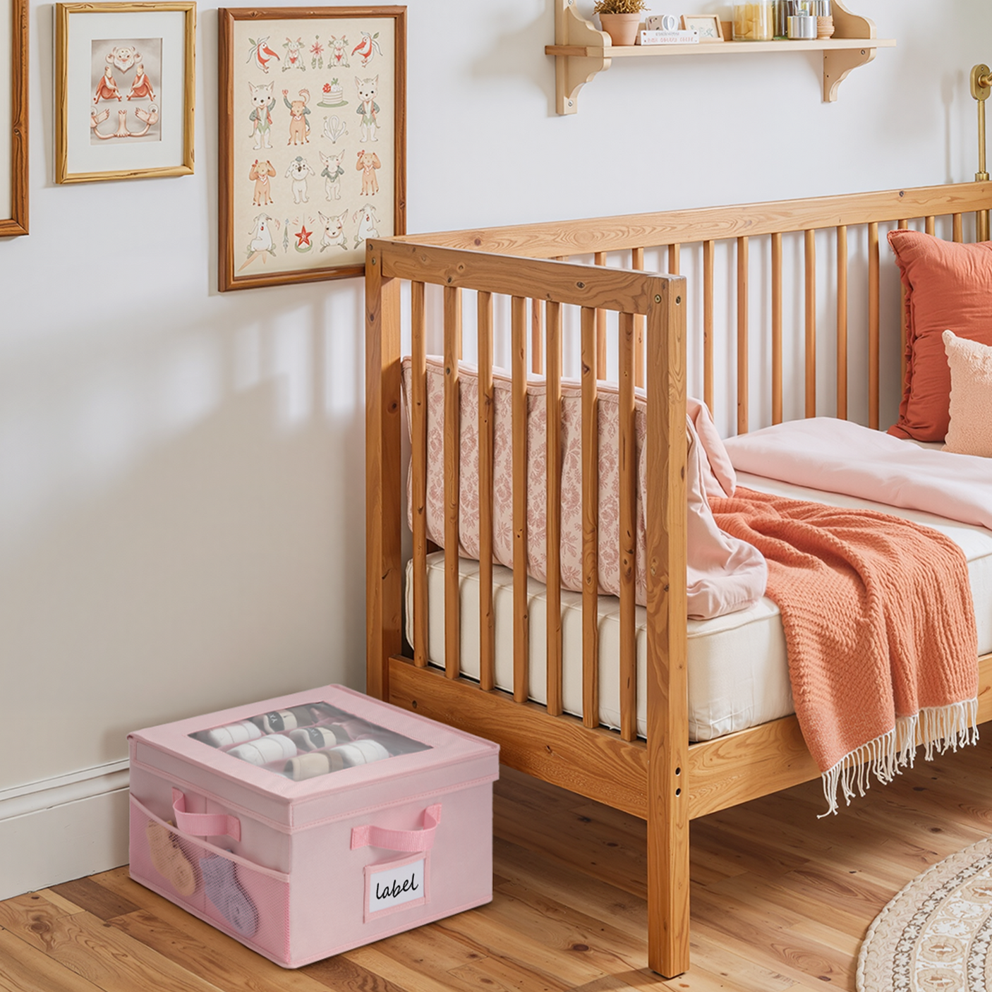 Kids Shoe Organizer, 2 Pack Fabric Storage Boxes