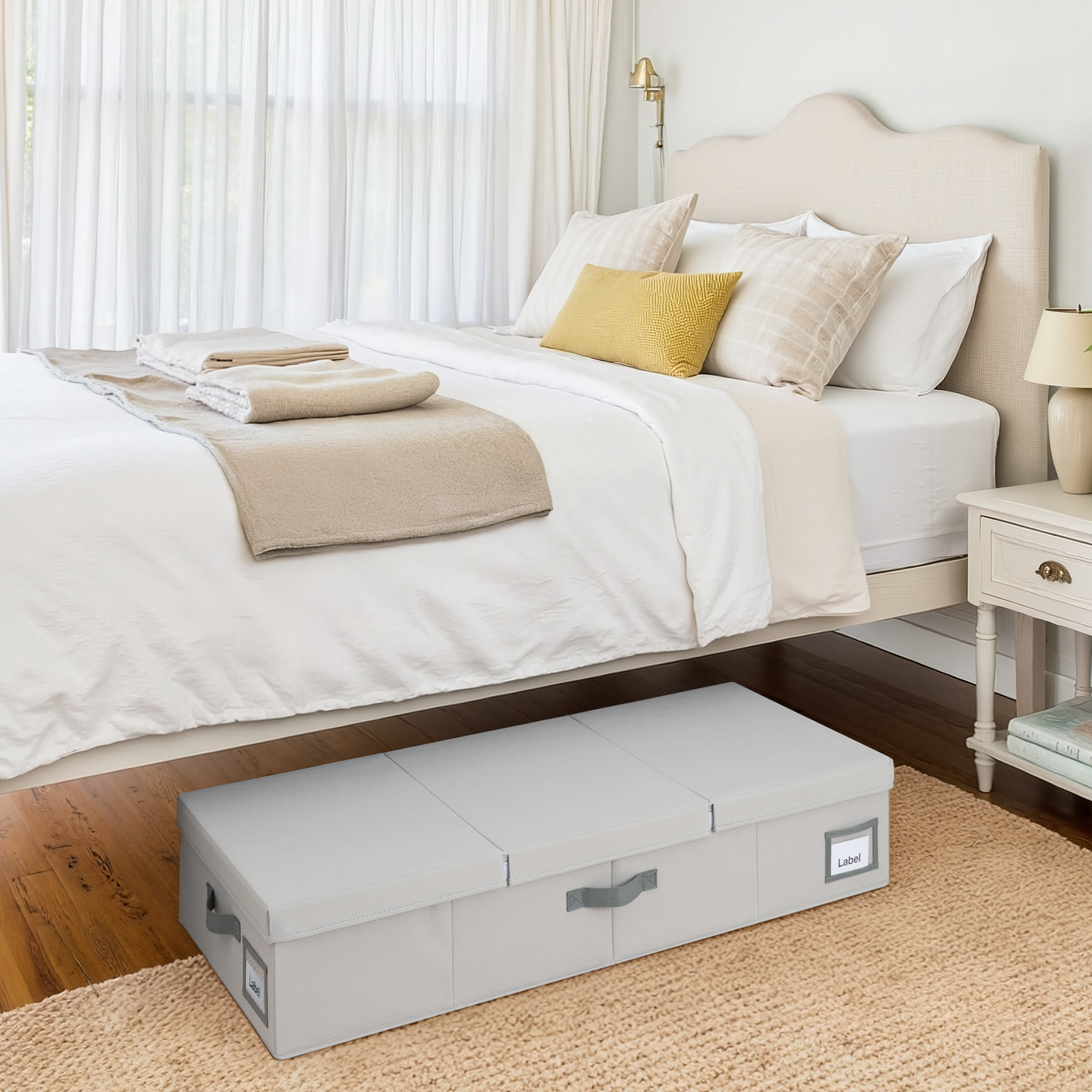 Underbed Organizer with Flid-Top Lid,2 Pack