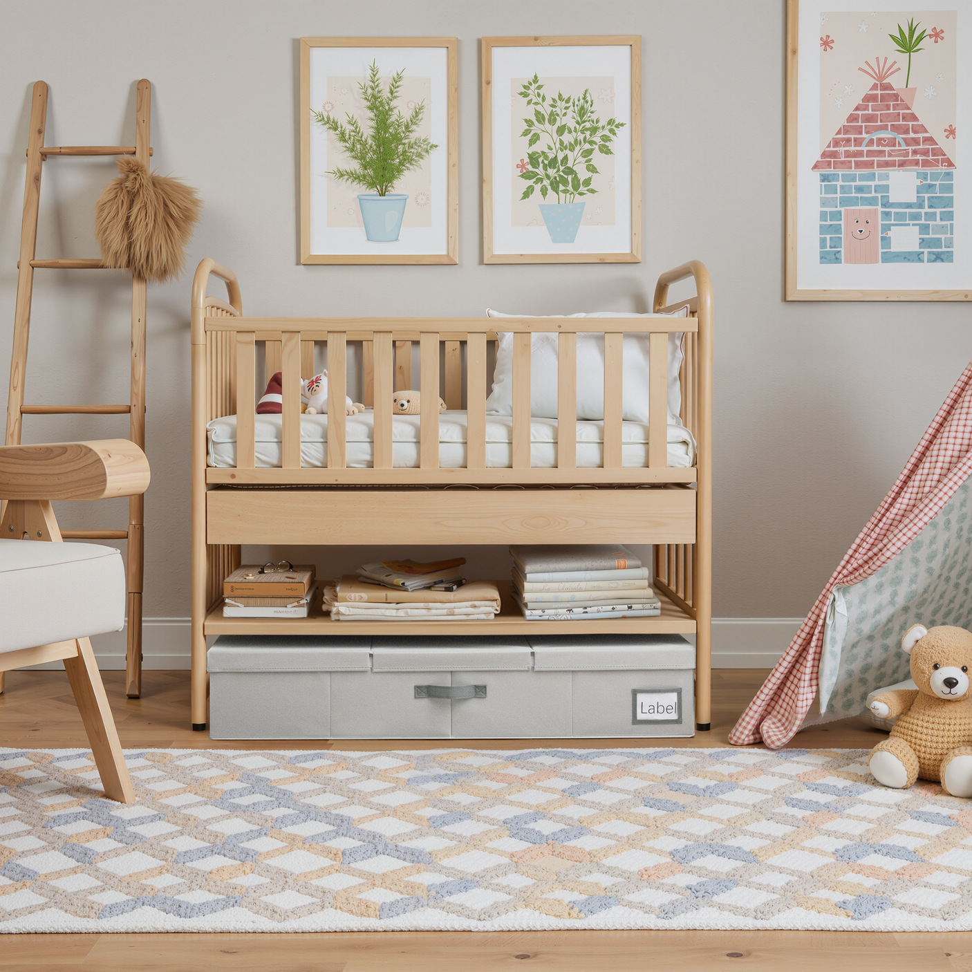 Underbed Organizer with Flid-Top Lid,2 Pack