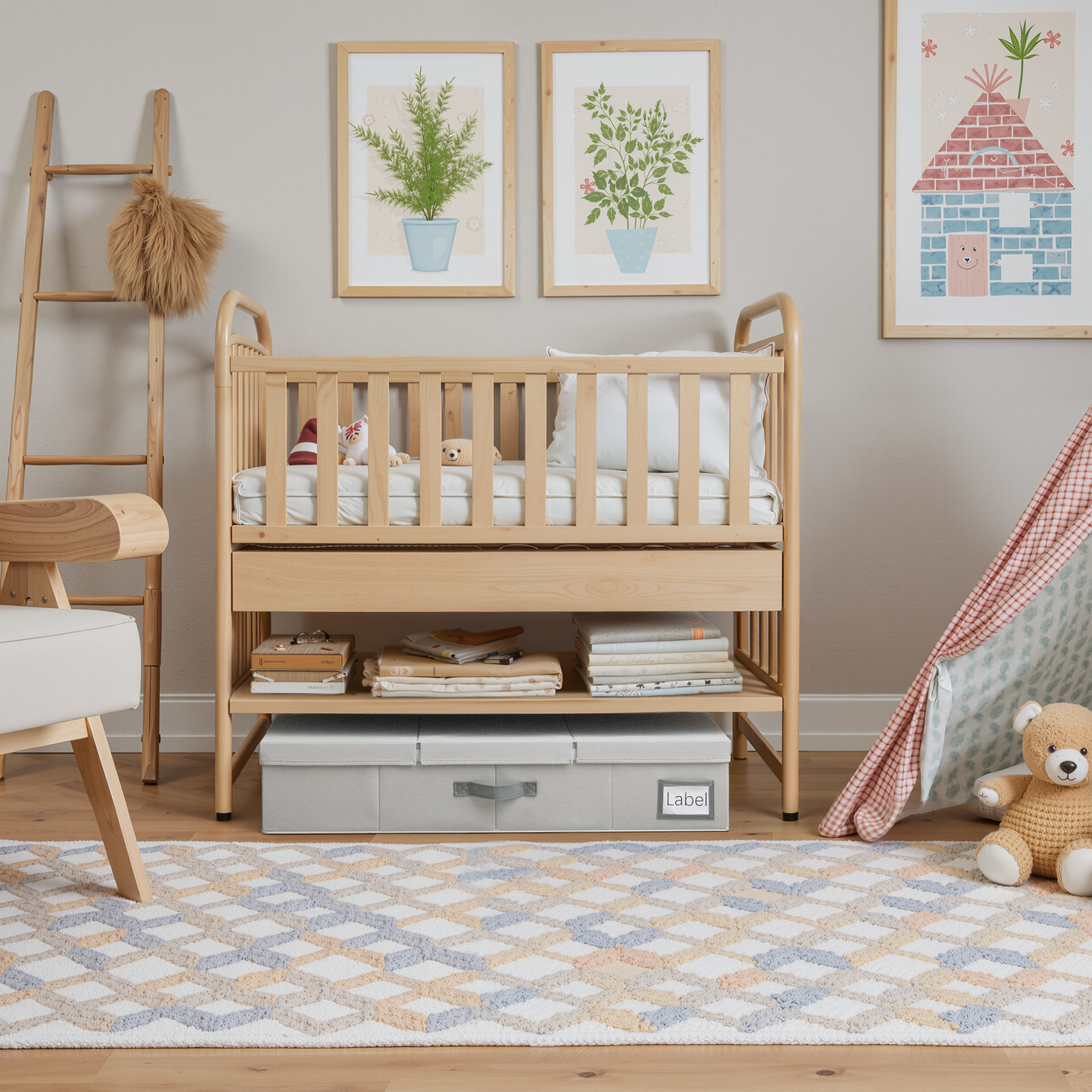 Underbed Organizer with Flid-Top Lid,2 Pack