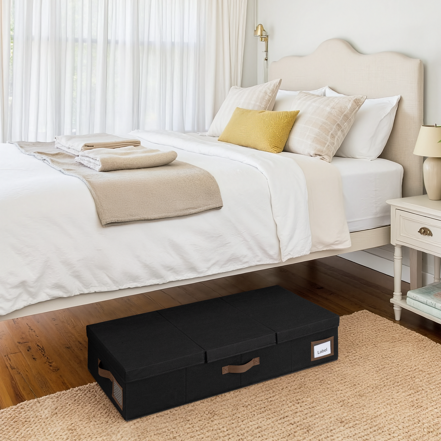 Underbed Organizer with Flid-Top Lid,2 Pack