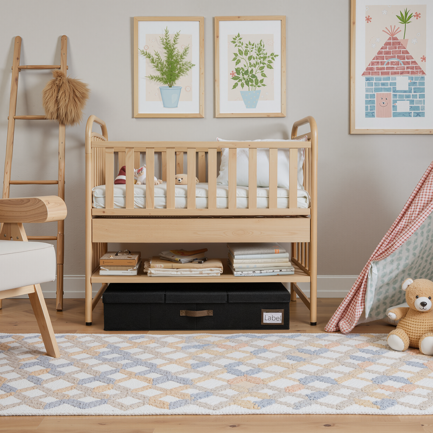 Underbed Organizer with Flid-Top Lid,2 Pack